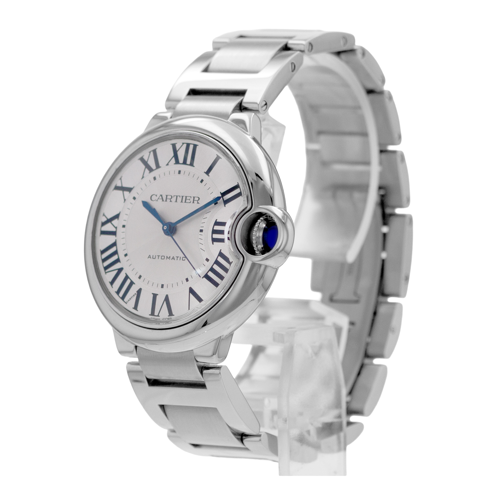Cartier Ballon Bleu 36mm W6920046 3284 Silver Roman Steel Smooth Mens Watch 2015 thumbnail 5