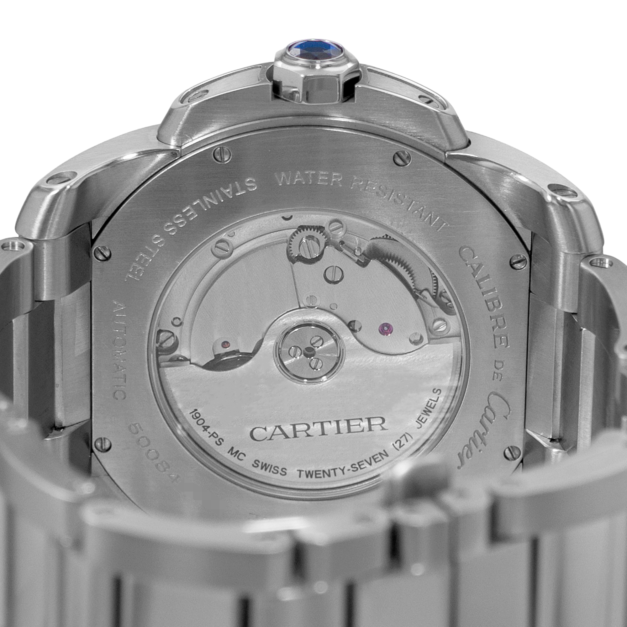 Cartier Calibre de Cartier W7100015 3389 42mm Silver Roman Steel Mens Watch 2016 thumbnail 10