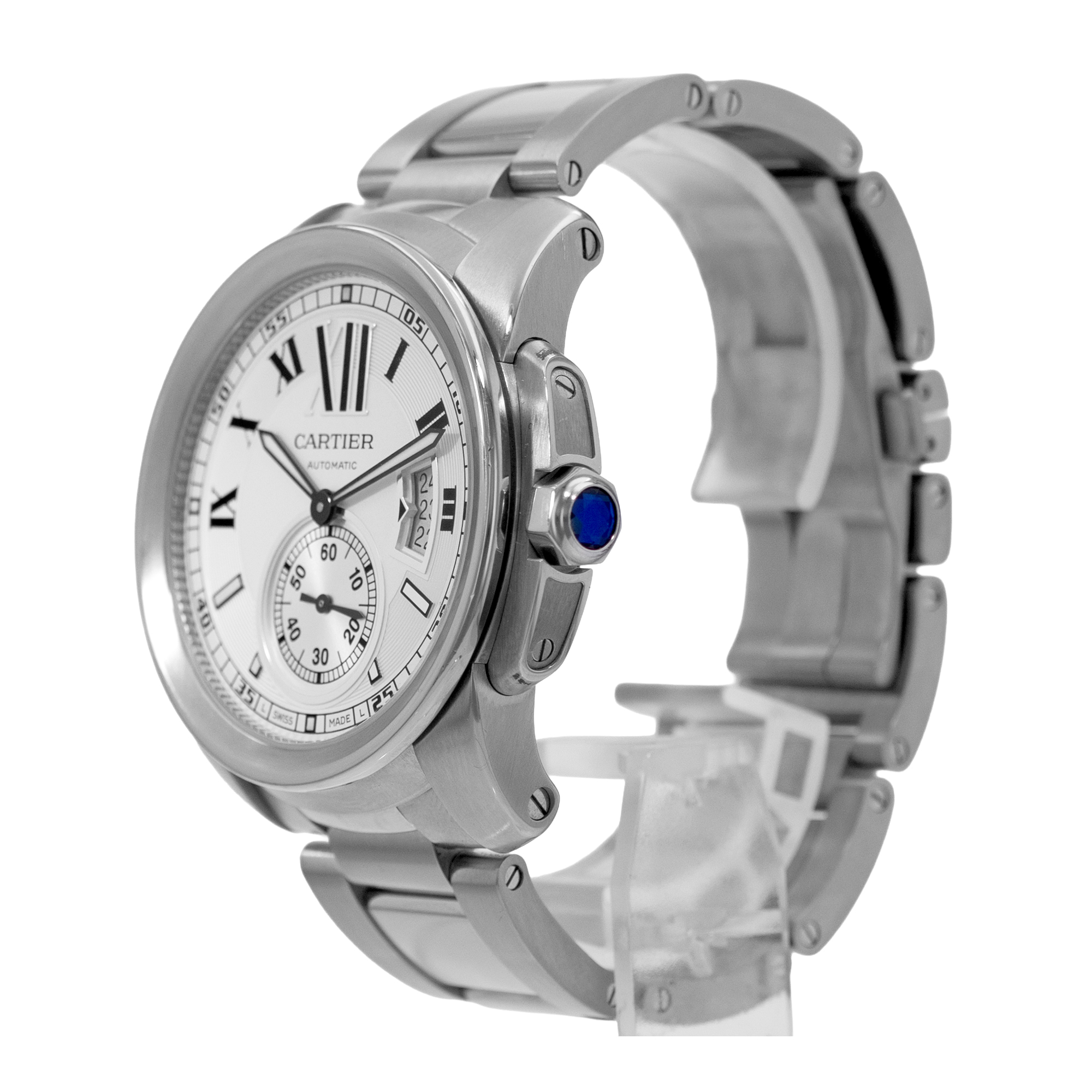 Cartier Calibre de Cartier W7100015 3389 42mm Silver Roman Steel Mens Watch 2016 thumbnail 4