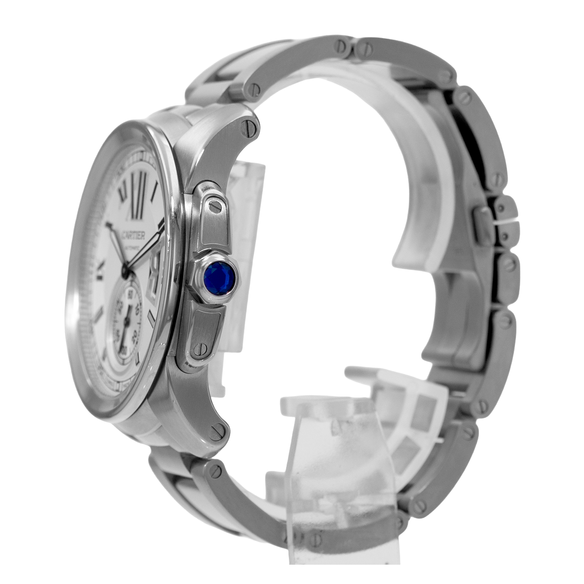 Cartier Calibre de Cartier W7100015 3389 42mm Silver Roman Steel Mens Watch 2016 thumbnail 5