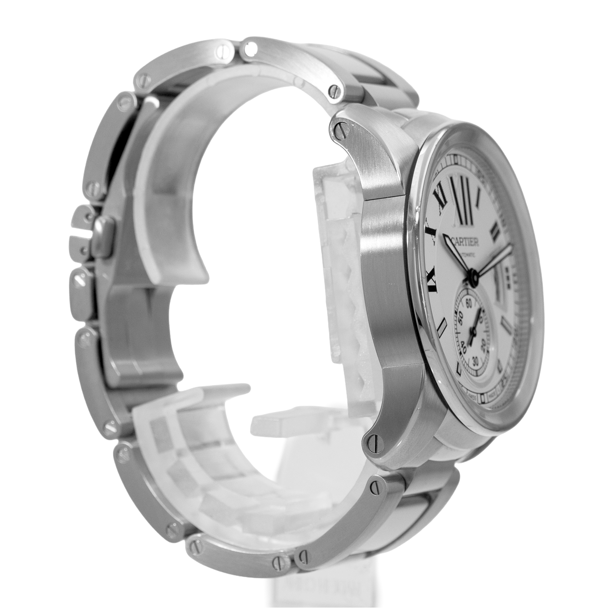 Cartier Calibre de Cartier W7100015 3389 42mm Silver Roman Steel Mens Watch 2016 thumbnail 6