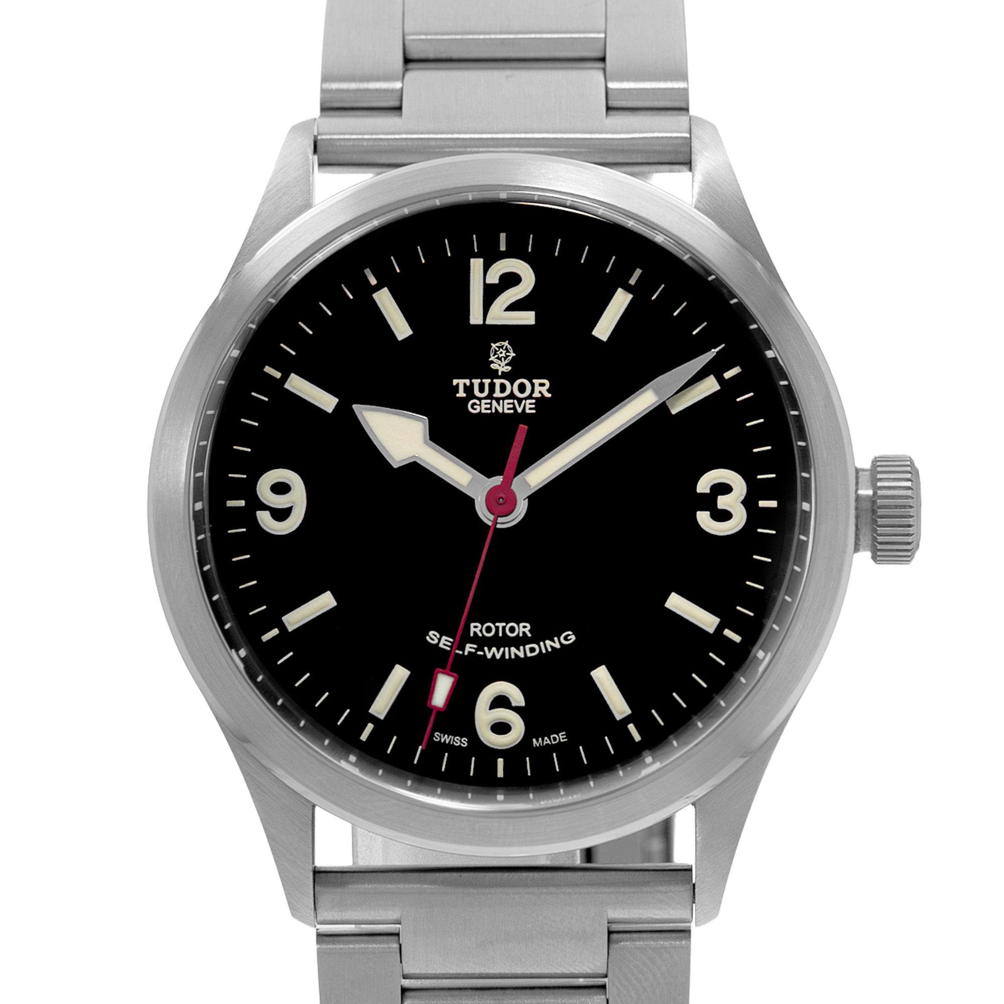 Tudor Heritage Ranger 79910 Black Arabic Steel Automatic Mens Watch 2008 thumbnail 1