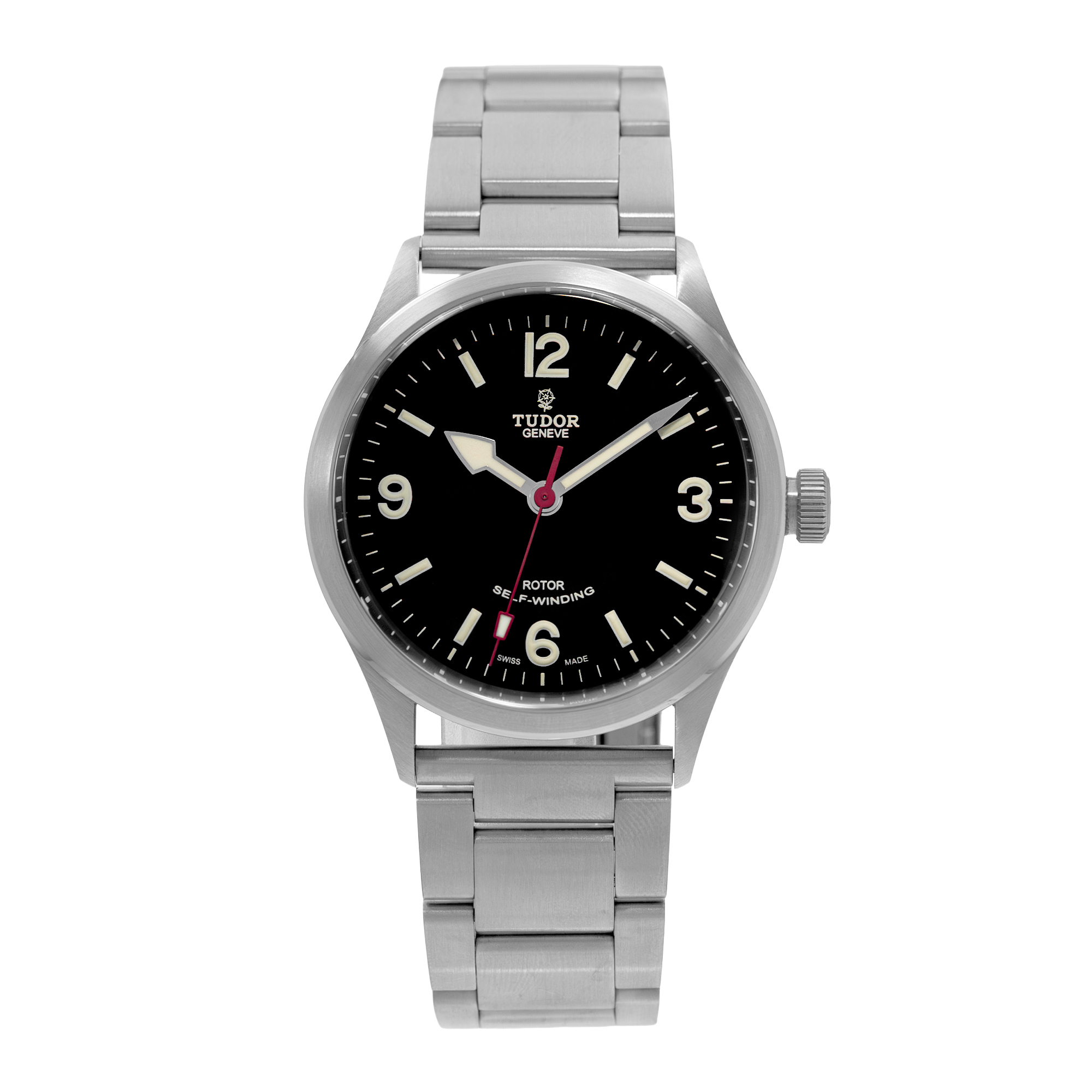 Tudor Heritage Ranger 79910 Black Arabic Steel Automatic Mens Watch 2008 thumbnail 2