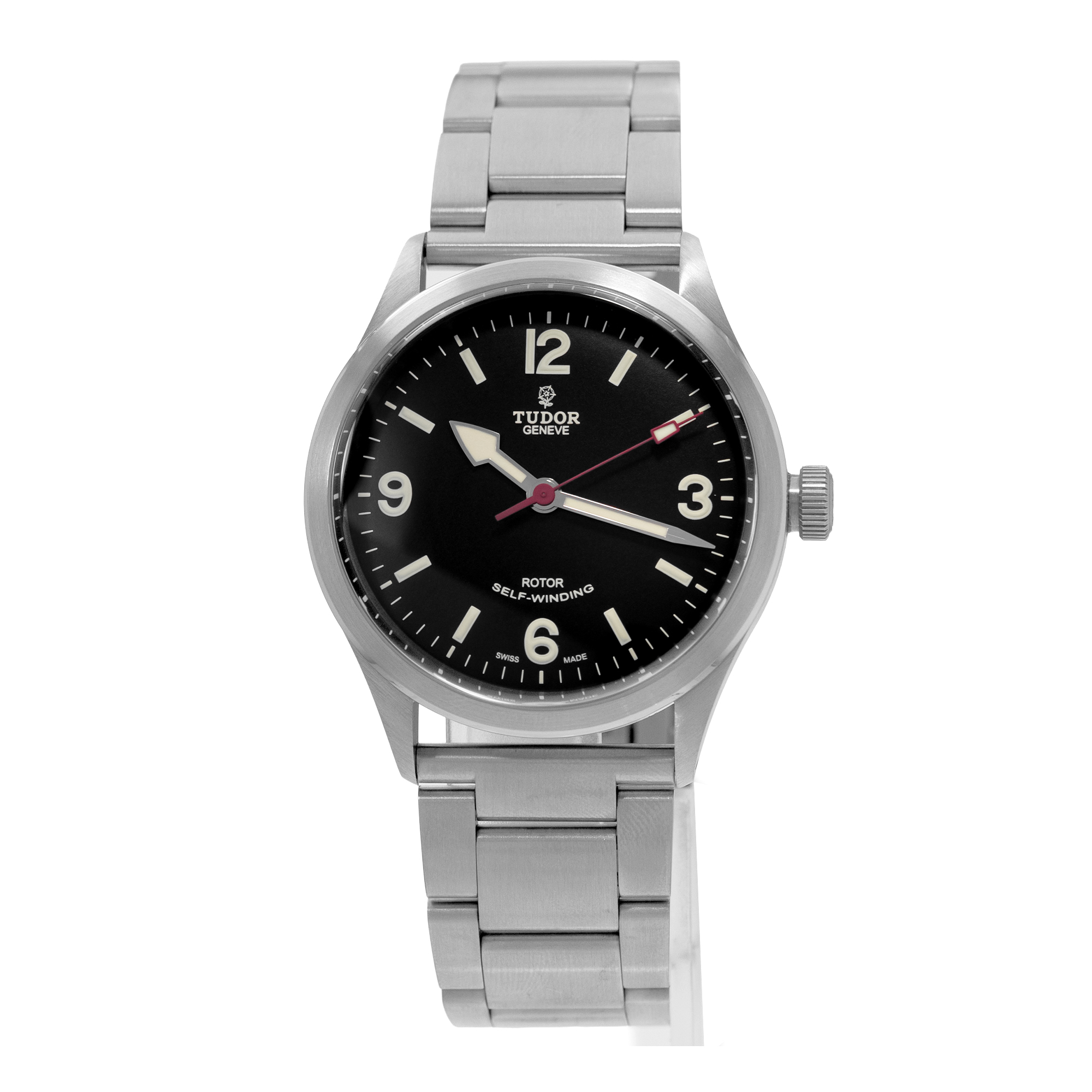 Tudor Heritage Ranger 79910 Black Arabic Steel Automatic Mens Watch 2008 thumbnail 4