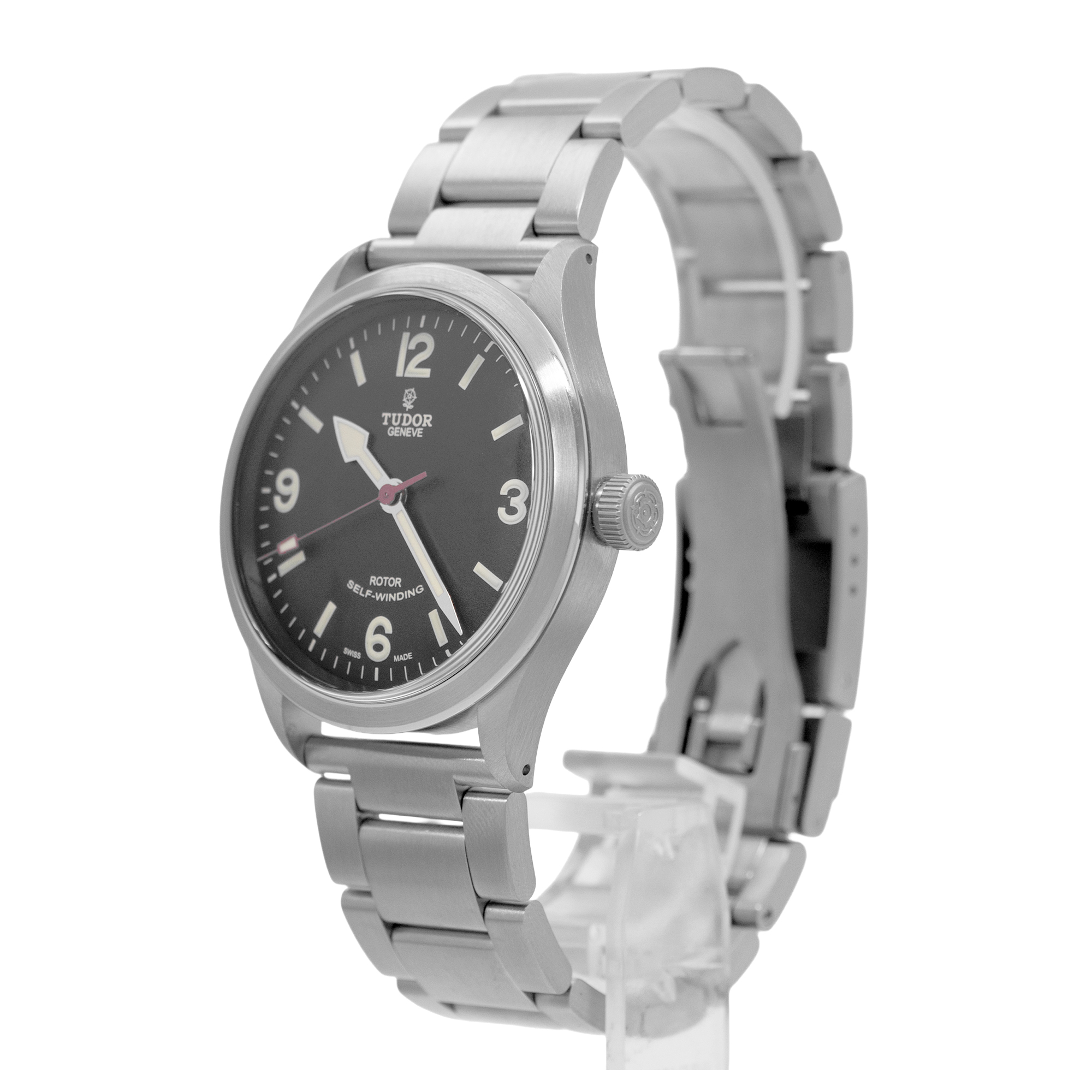 Tudor Heritage Ranger 79910 Black Arabic Steel Automatic Mens Watch 2008 thumbnail 5