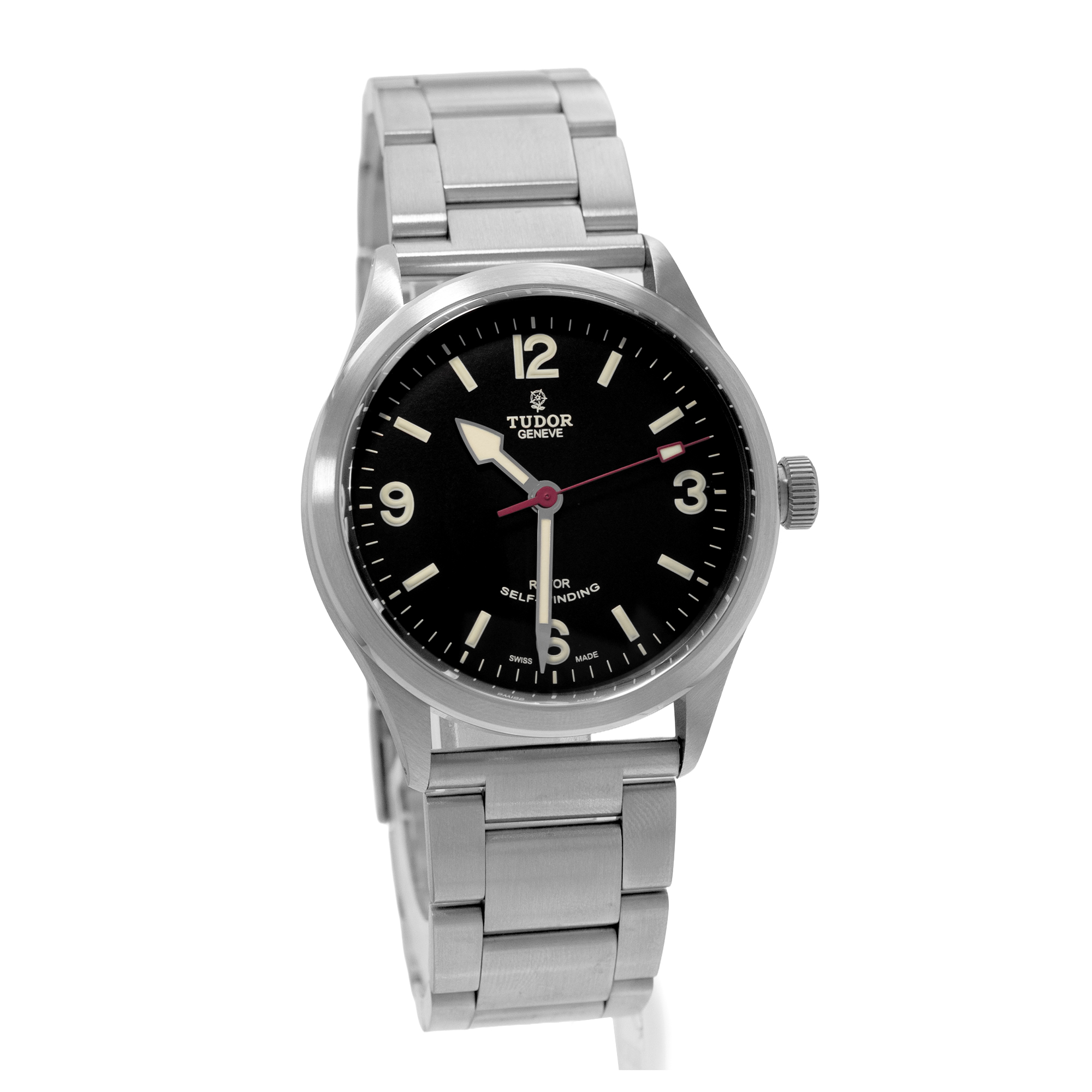 Tudor Heritage Ranger 79910 Black Arabic Steel Automatic Mens Watch 2008 thumbnail 9