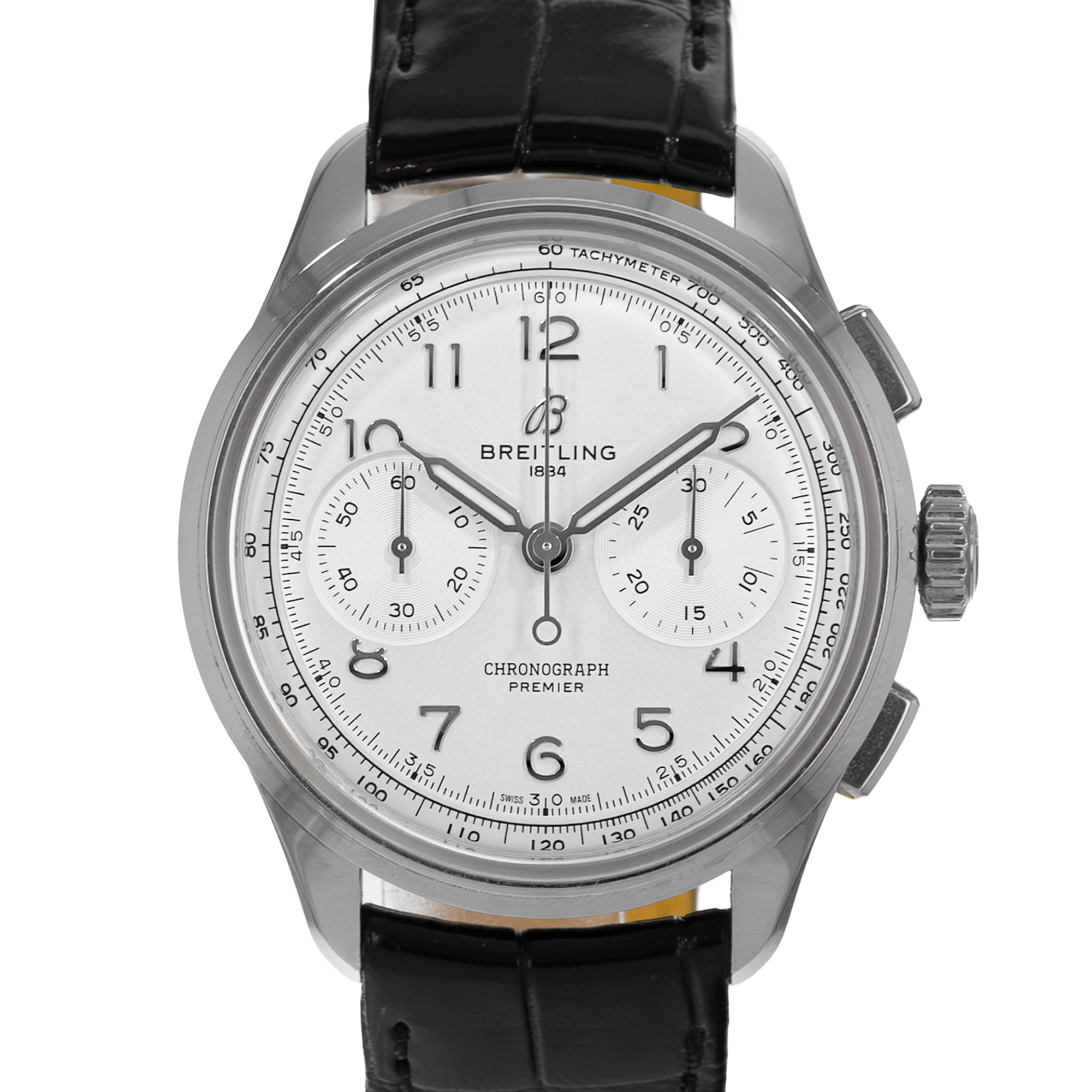 Breitling Premier B09 AB0930371G1P1 40mm Silver Steel Chronograph Mens Watch thumbnail 1