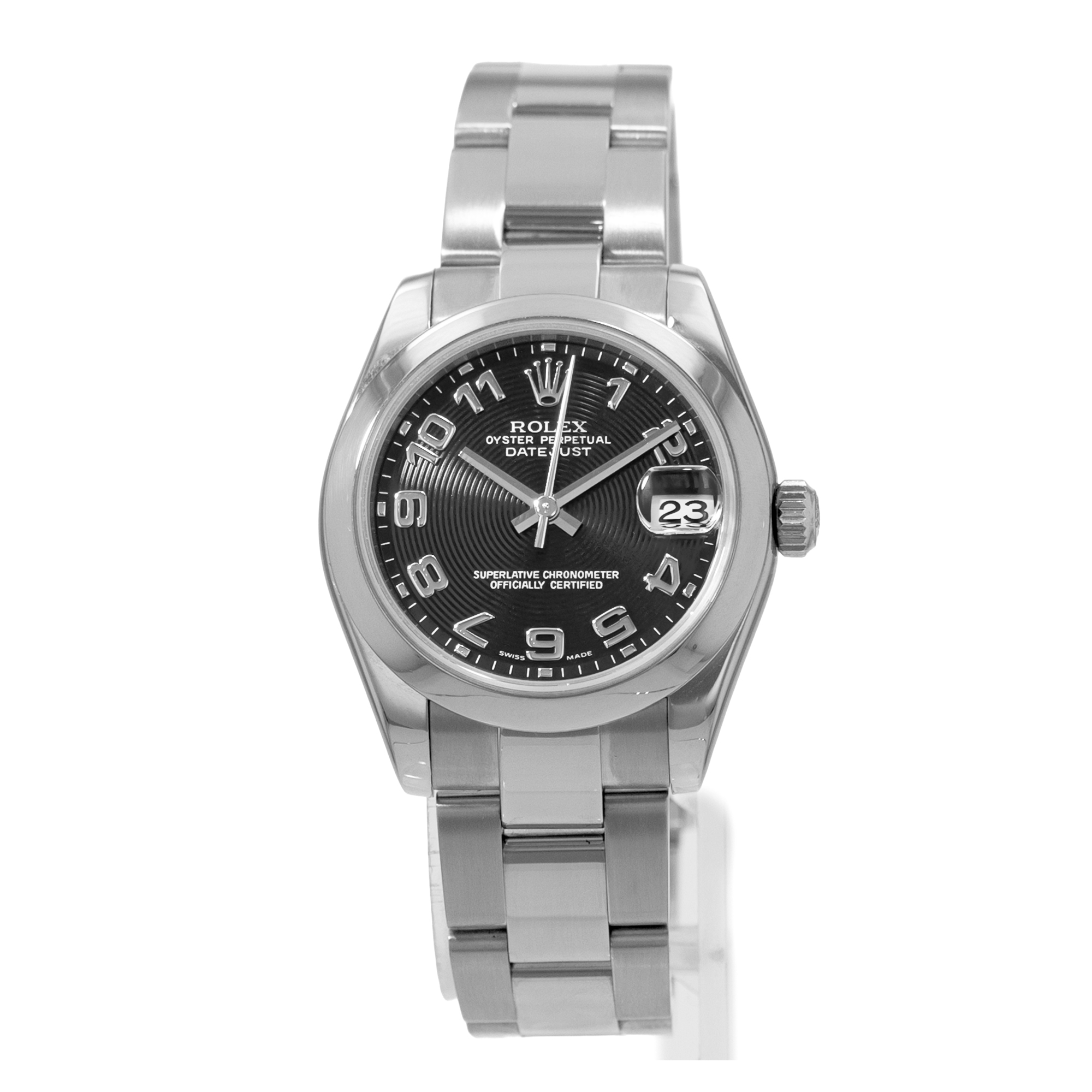 Rolex Datejust 31 178240 Black Arabic Steel Oyster Automatic Ladies Watch 2005 thumbnail 4
