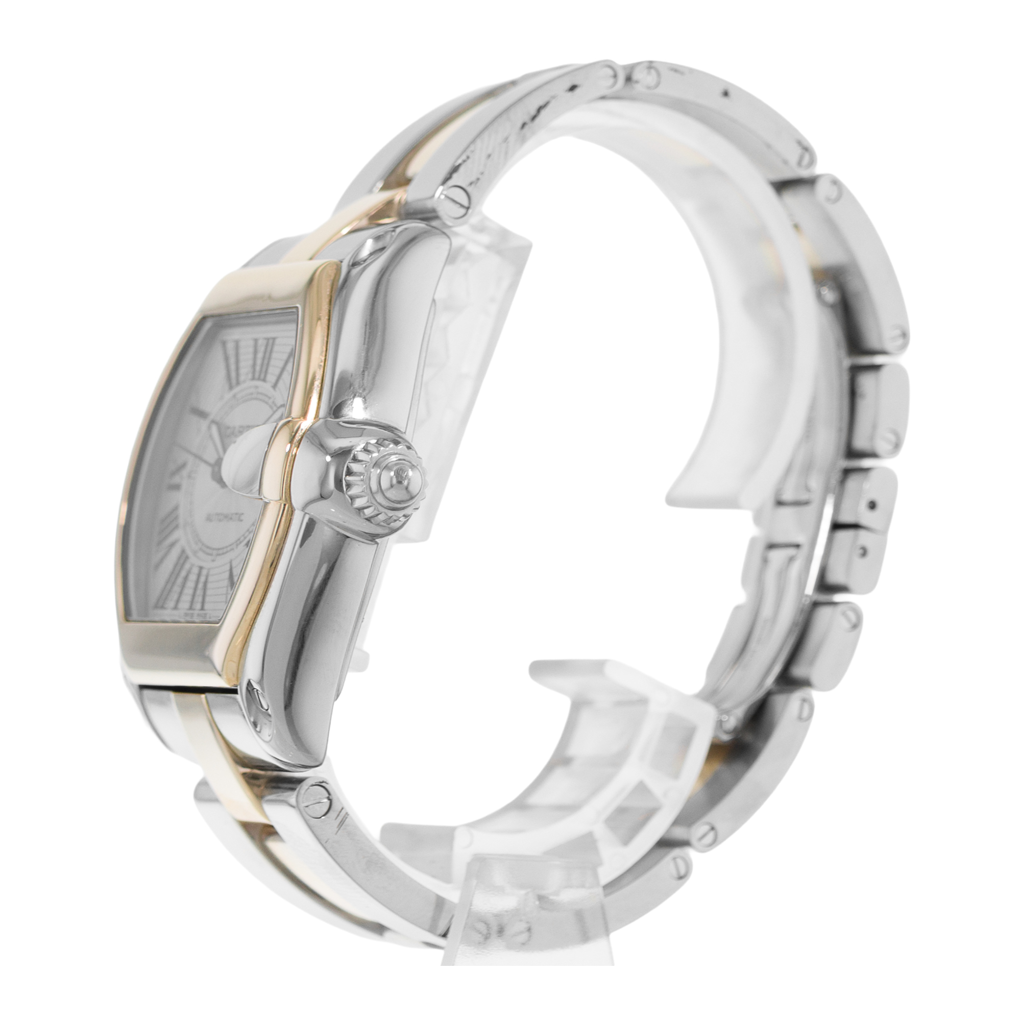 Cartier Roadster W62031Y4 2510 38mm Silver Roman Steel Gold Mens Watch 2005 thumbnail 5