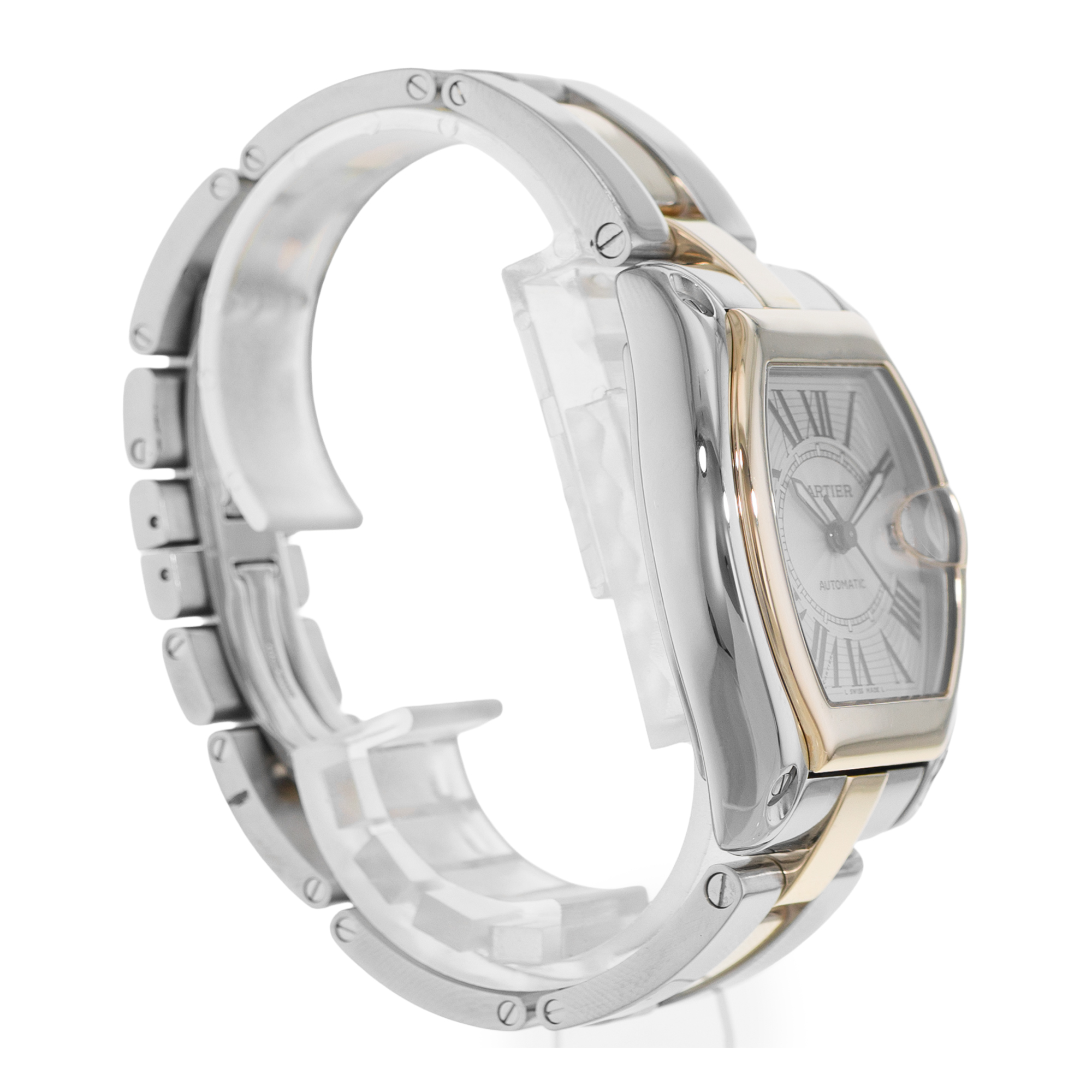 Cartier Roadster W62031Y4 2510 38mm Silver Roman Steel Gold Mens Watch 2005 thumbnail 6