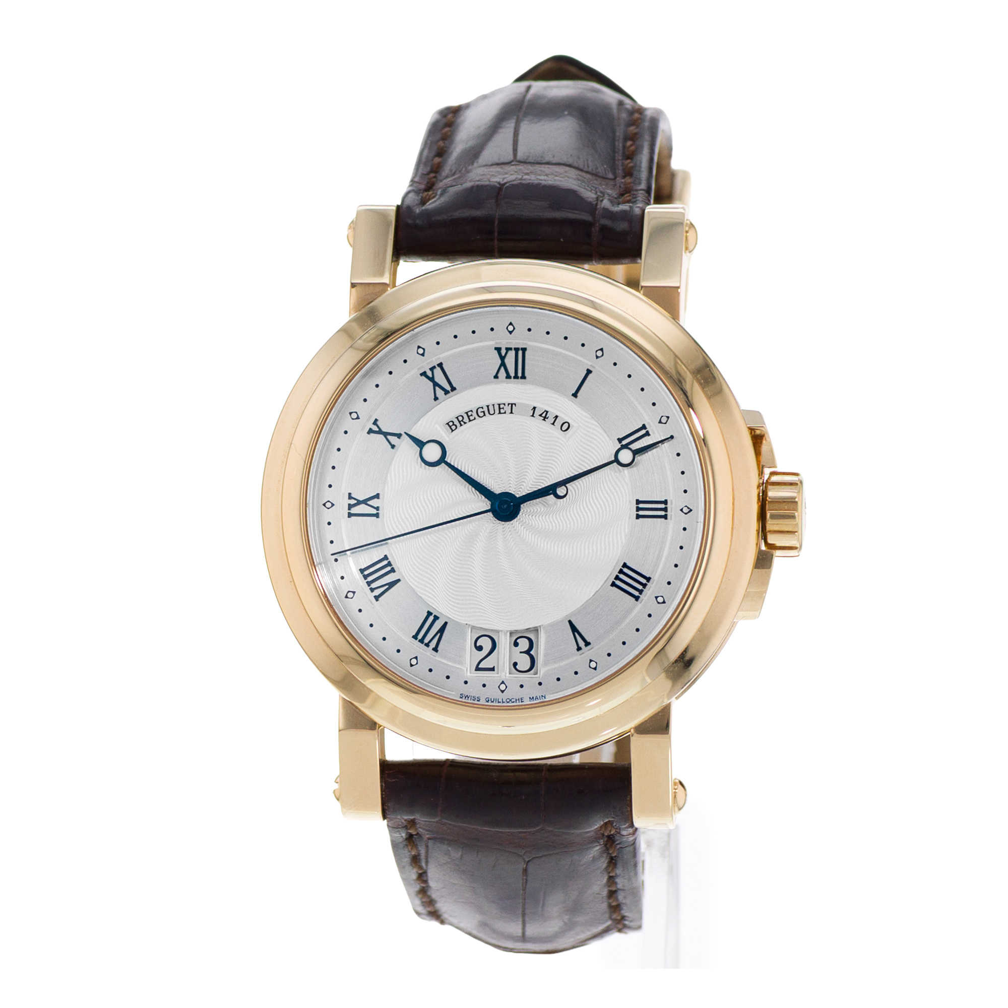 Breguet Marine 5817BA/12/9V8 39mm Silver Roman Yellow Gold Leather Mens Watch thumbnail 3