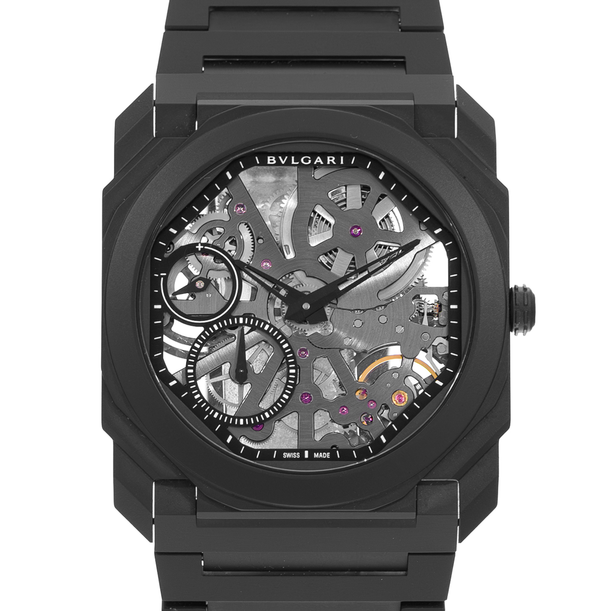 Bulgari Octo Finissimo 103126 40mm Black Thin Ceramic Skeleton Mens Watch 2021 thumbnail 1