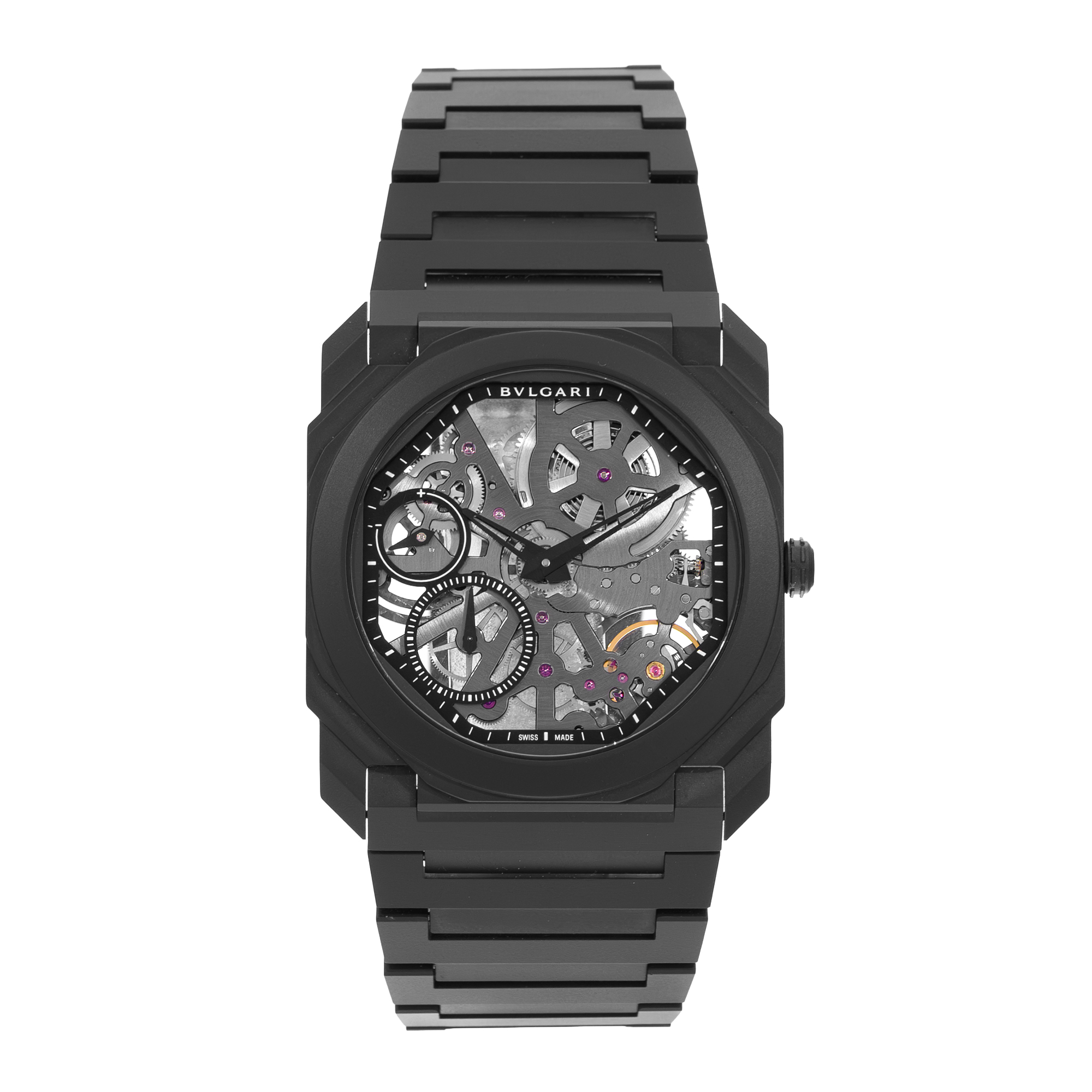 Bulgari Octo Finissimo 103126 40mm Black Thin Ceramic Skeleton Mens Watch 2021 thumbnail 2