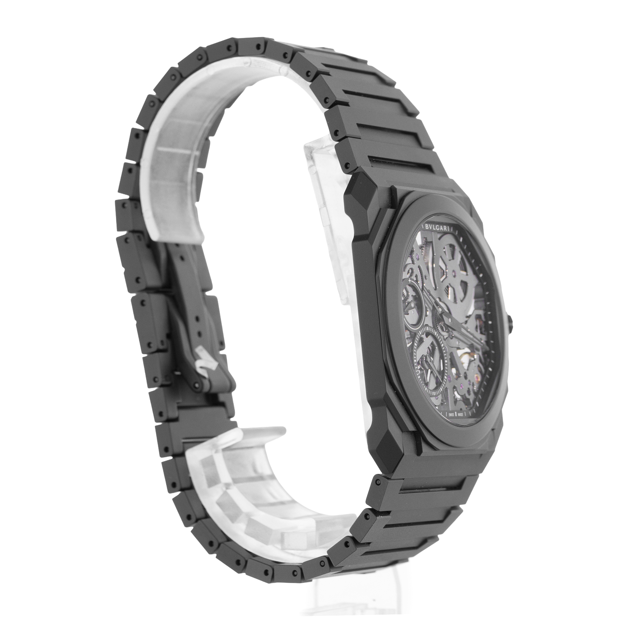 Bulgari Octo Finissimo 103126 40mm Black Thin Ceramic Skeleton Mens Watch 2021 thumbnail 6