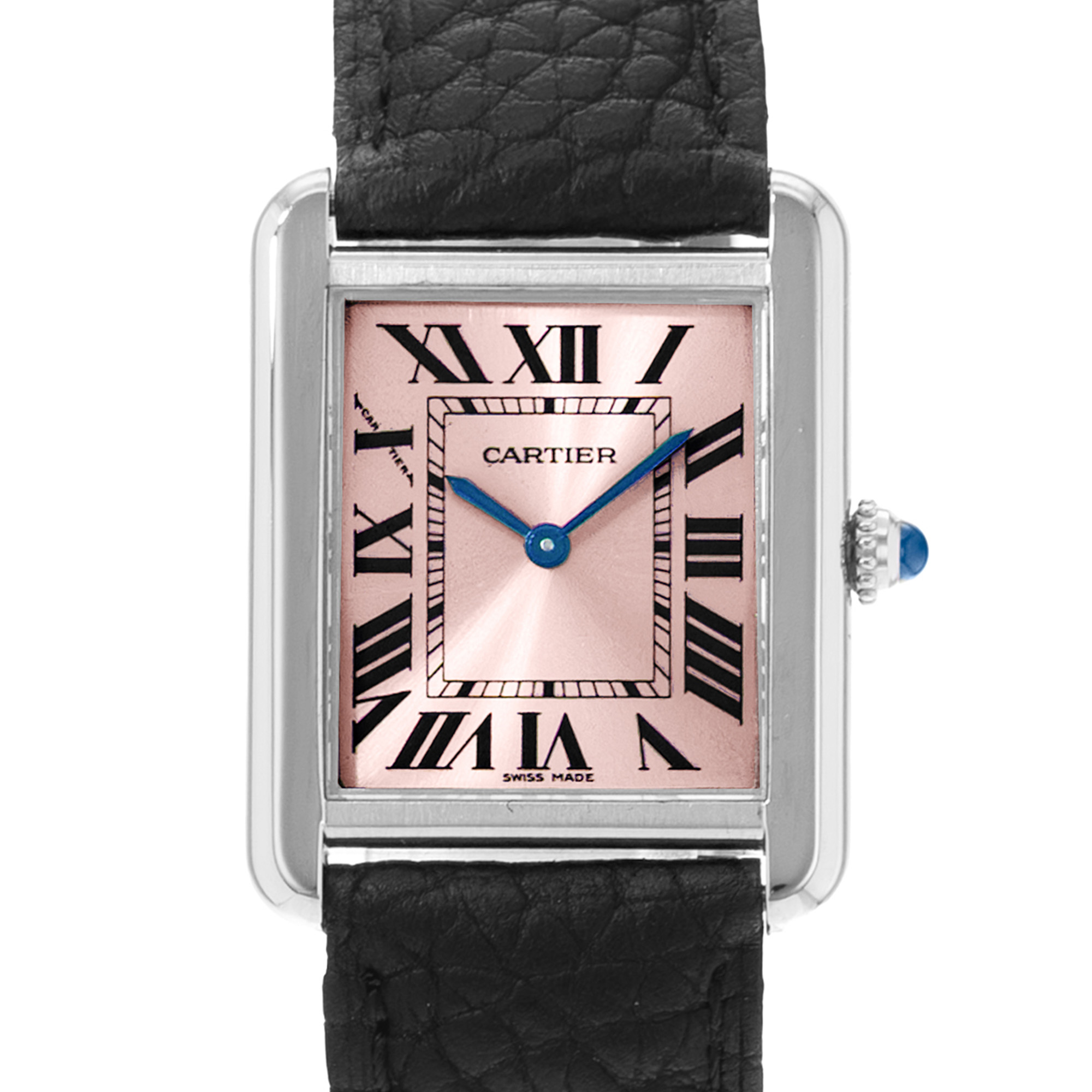 Cartier Tank Solo W5200000 3170 31mm Pink Roman Steel Quartz Ladies Watch 2011 thumbnail 1