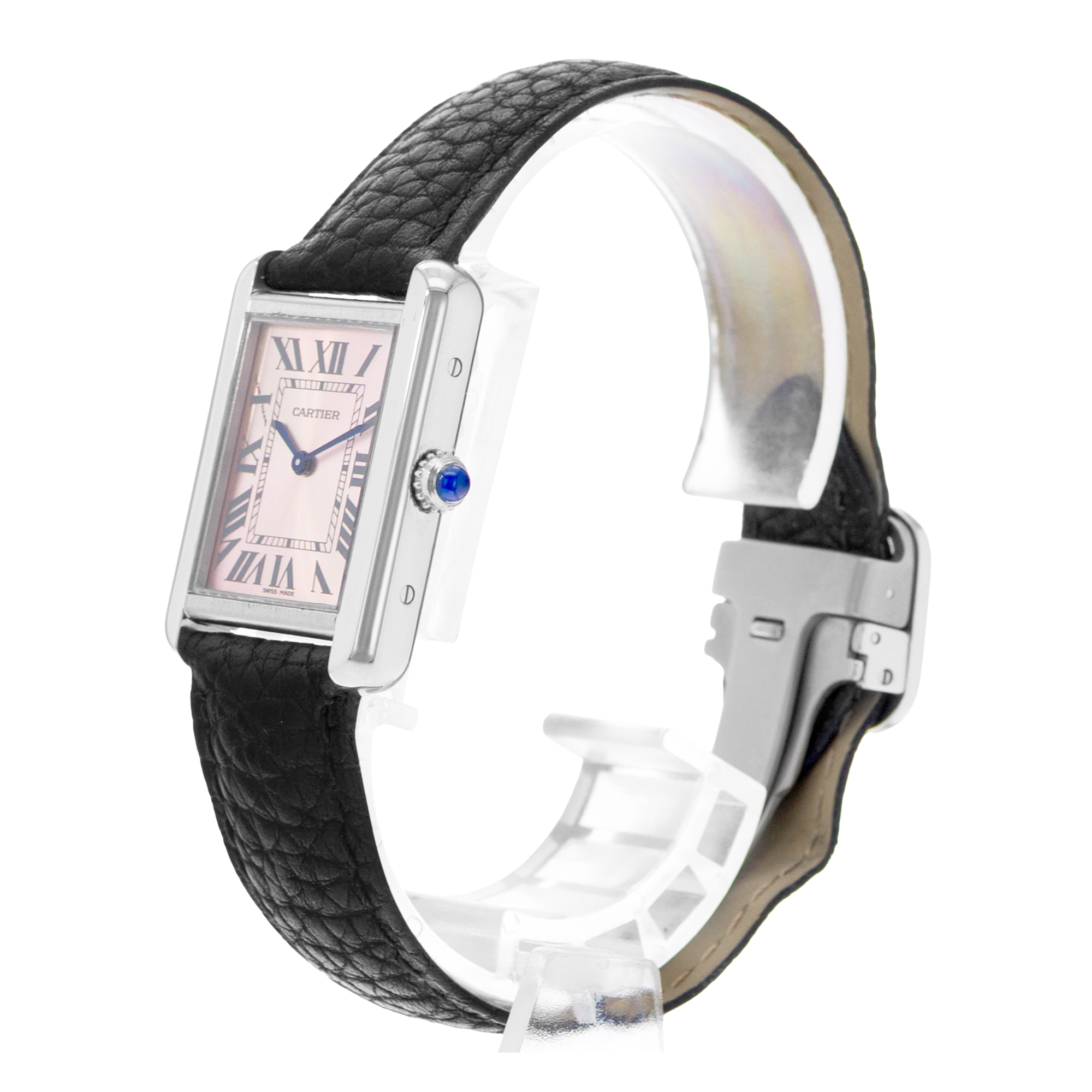 Cartier Tank Solo W5200000 3170 31mm Pink Roman Steel Quartz Ladies Watch 2011 thumbnail 5