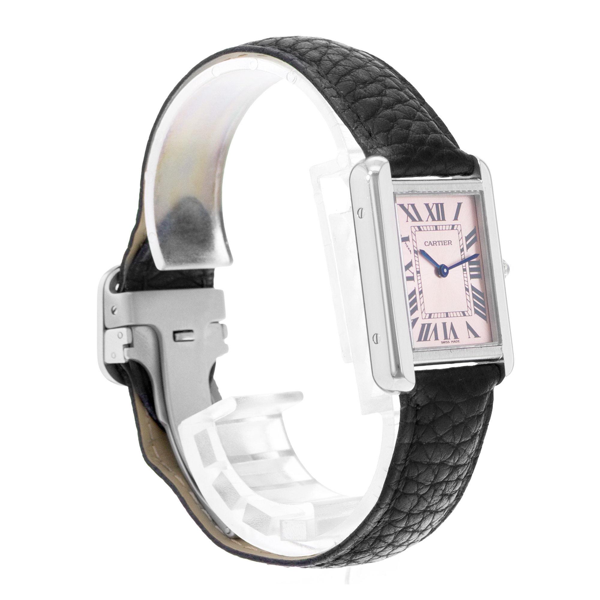 Cartier Tank Solo W5200000 3170 31mm Pink Roman Steel Quartz Ladies Watch 2011 thumbnail 6