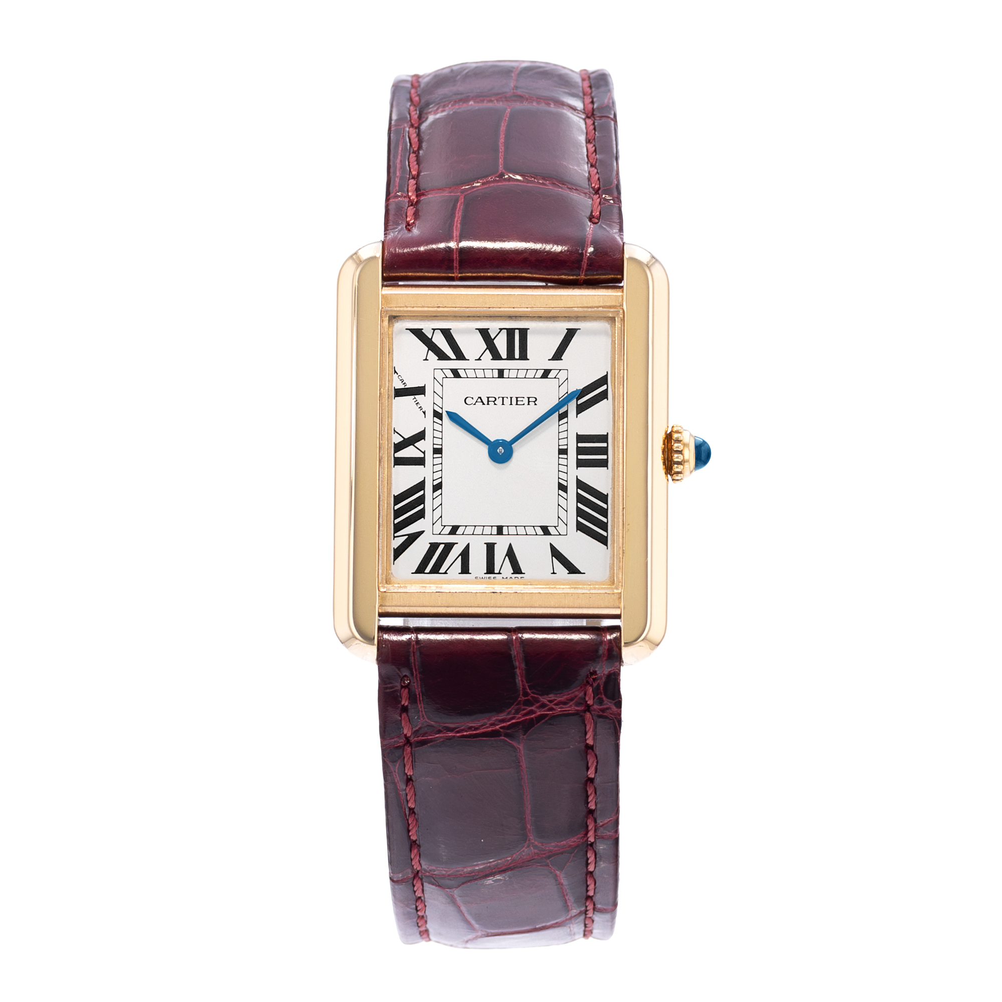 Cartier Tank Solo W1018755 2743 23mm Silver Dial 18k Yellow Gold Ladies Watch thumbnail 2