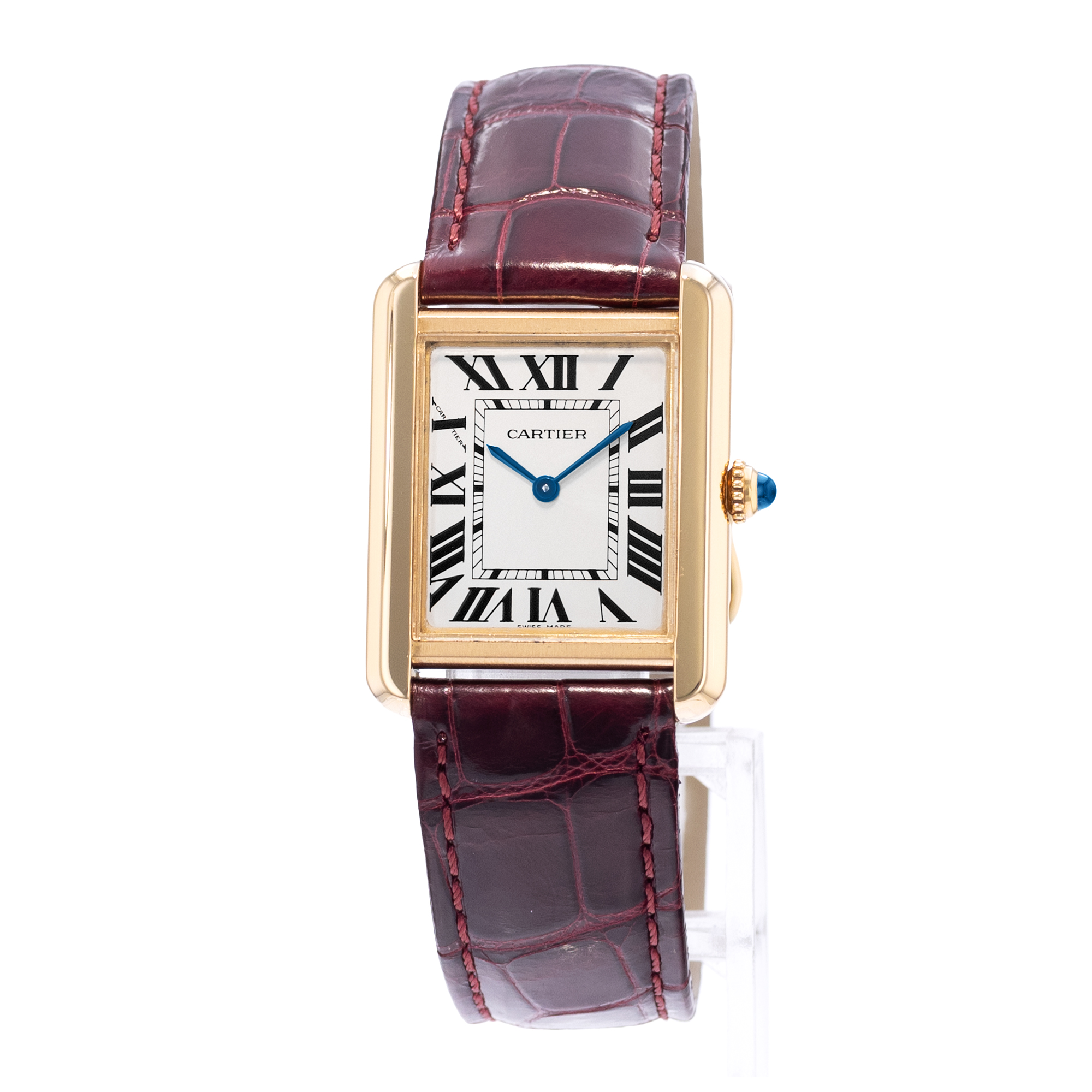 Cartier Tank Solo W1018755 2743 23mm Silver Dial 18k Yellow Gold Ladies Watch thumbnail 3