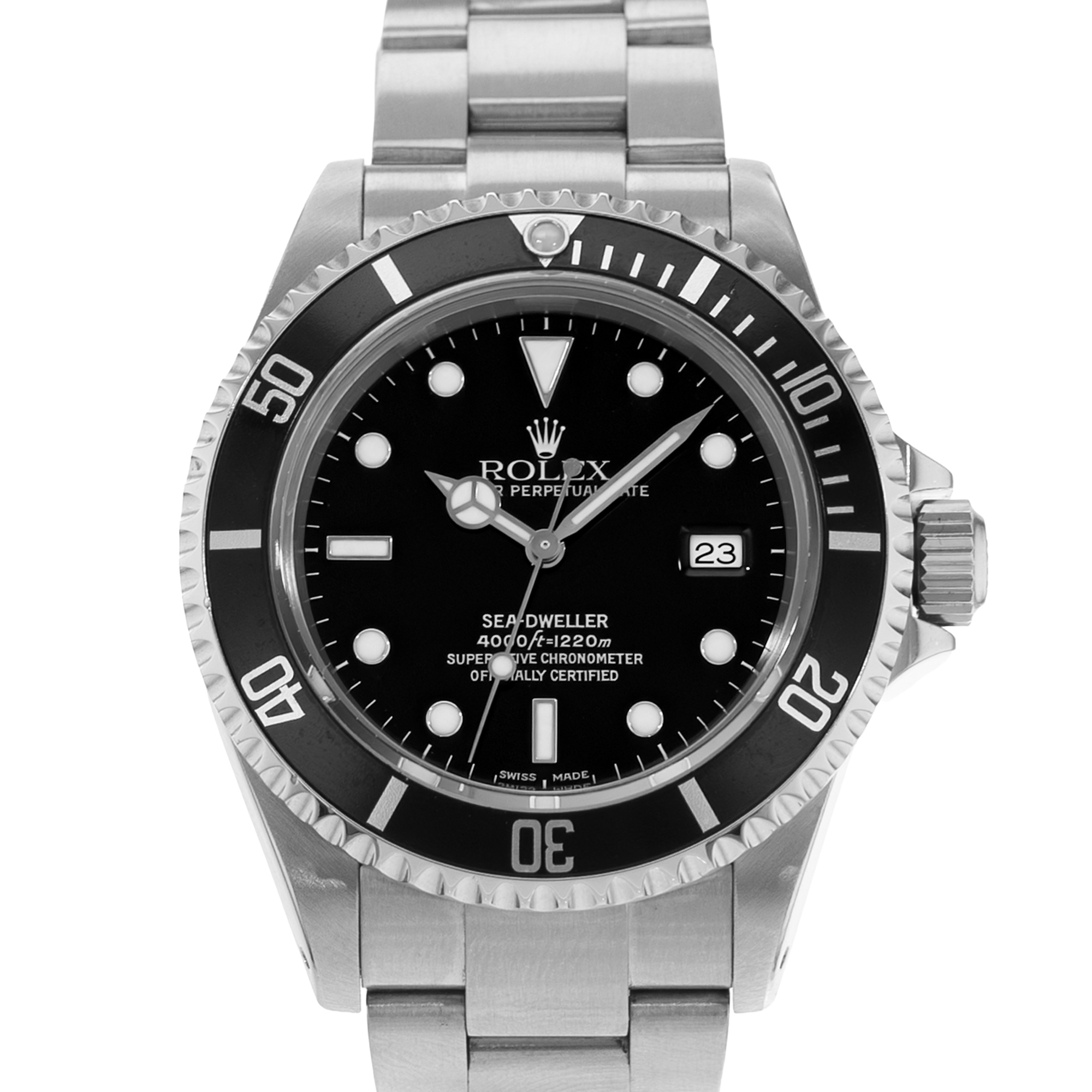 Rolex Sea-Dweller 4000 16600 Black Index Diver Steel Oyster Mens Watch 2000 thumbnail 1