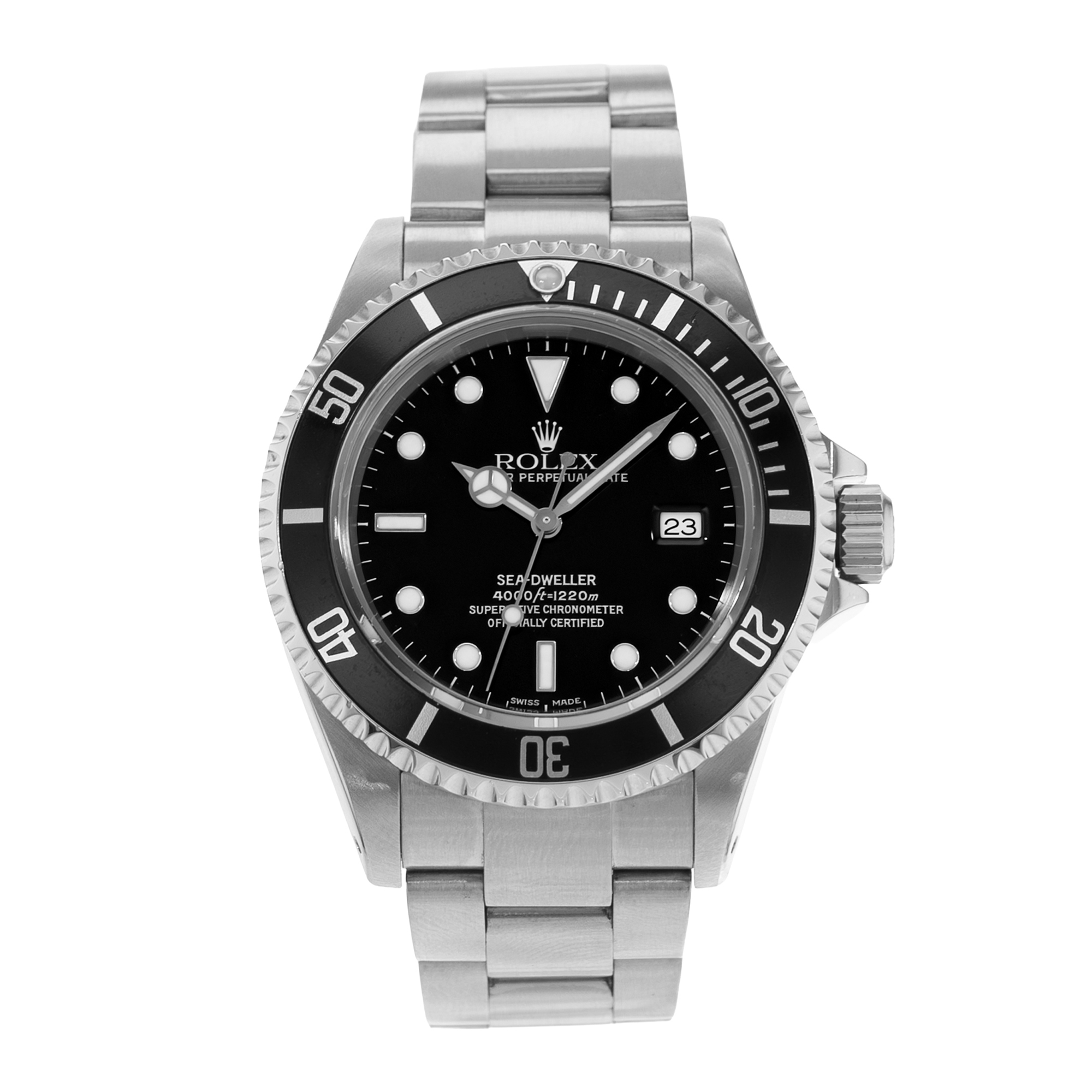Rolex Sea-Dweller 4000 16600 Black Index Diver Steel Oyster Mens Watch 2000 thumbnail 2