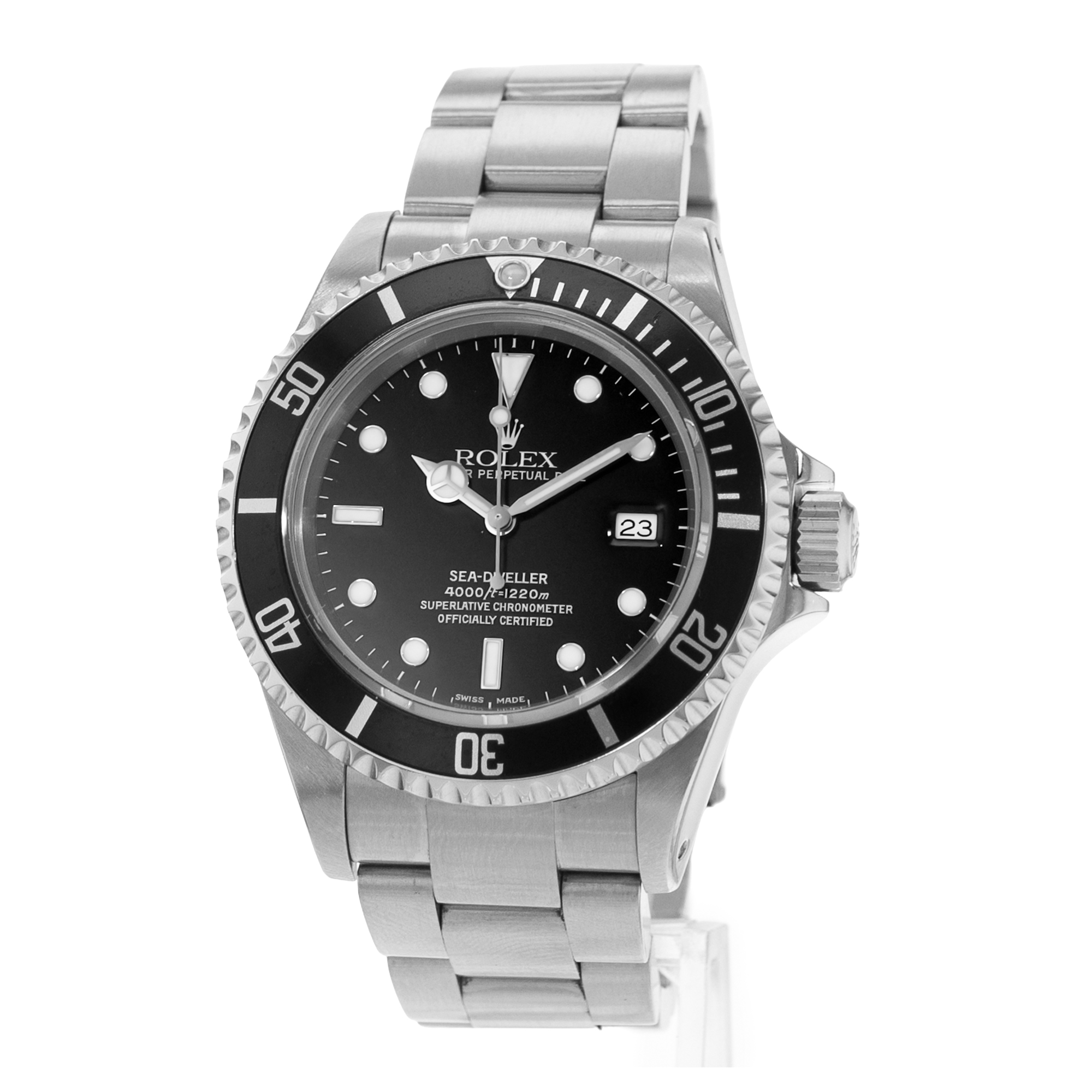 Rolex Sea-Dweller 4000 16600 Black Index Diver Steel Oyster Mens Watch 2000 thumbnail 3