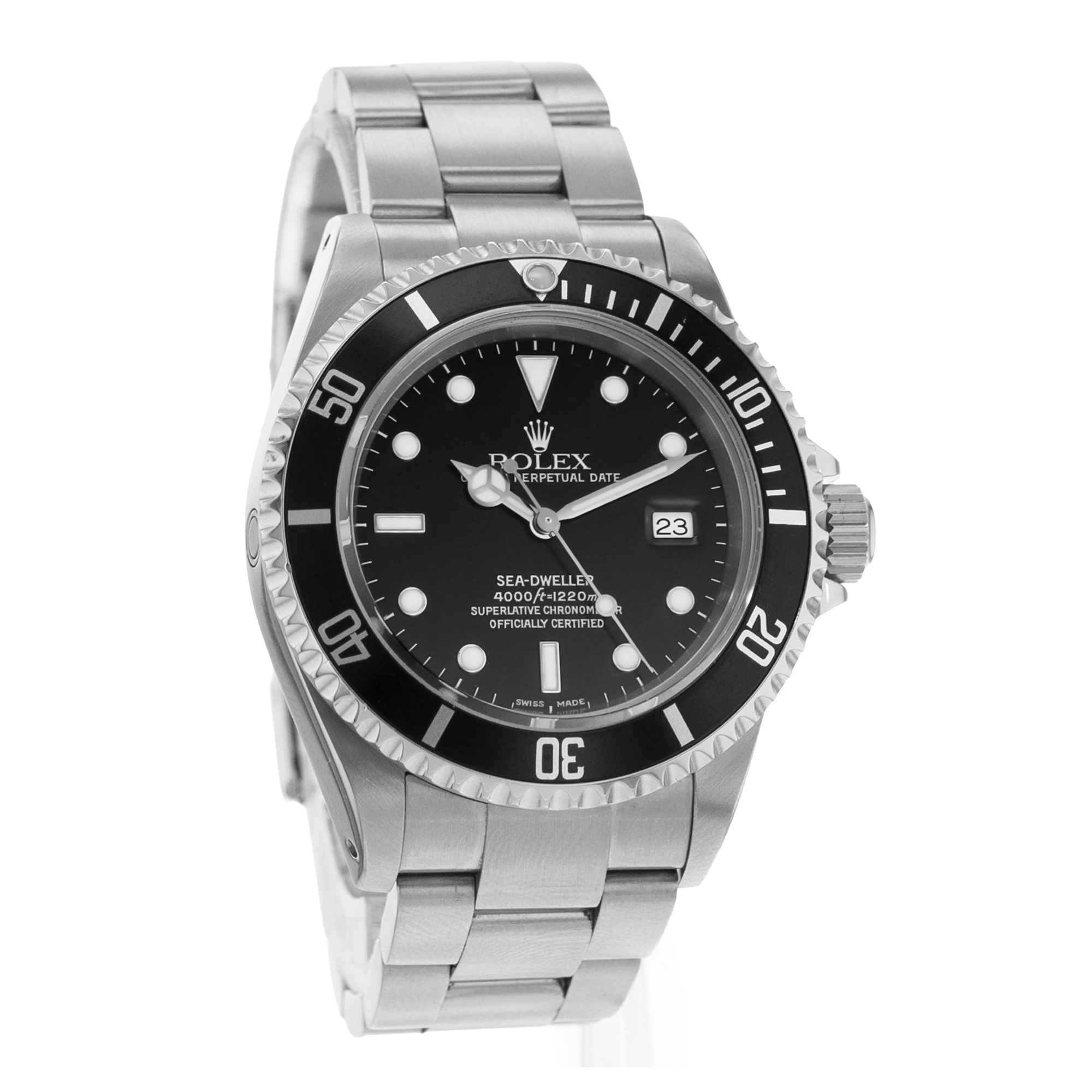 Rolex Sea-Dweller 4000 16600 Black Index Diver Steel Oyster Mens Watch 2000 thumbnail 6