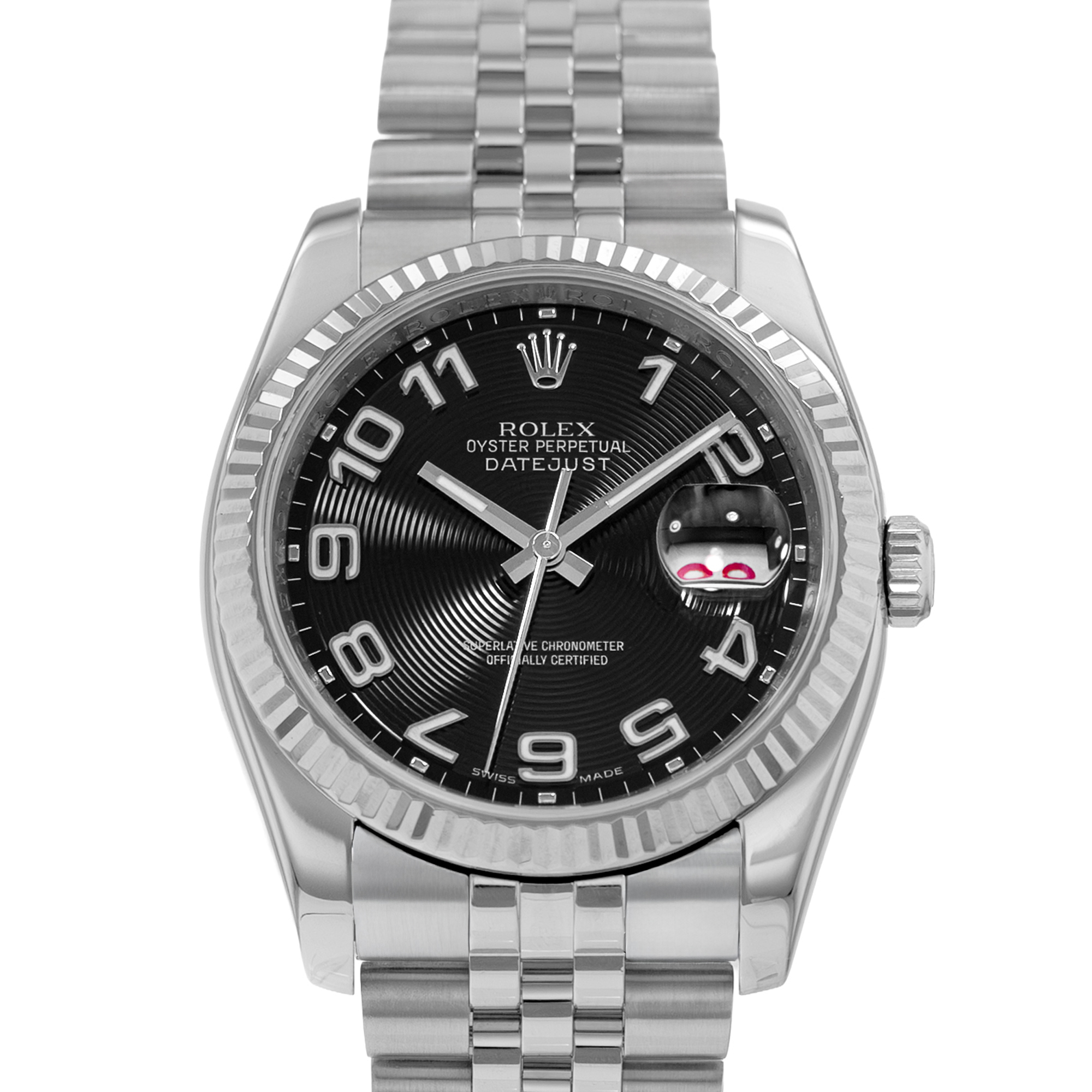 Rolex Datejust 36 116234 Black Arabic Concentric White Gold Mens Watch 2007 thumbnail 1
