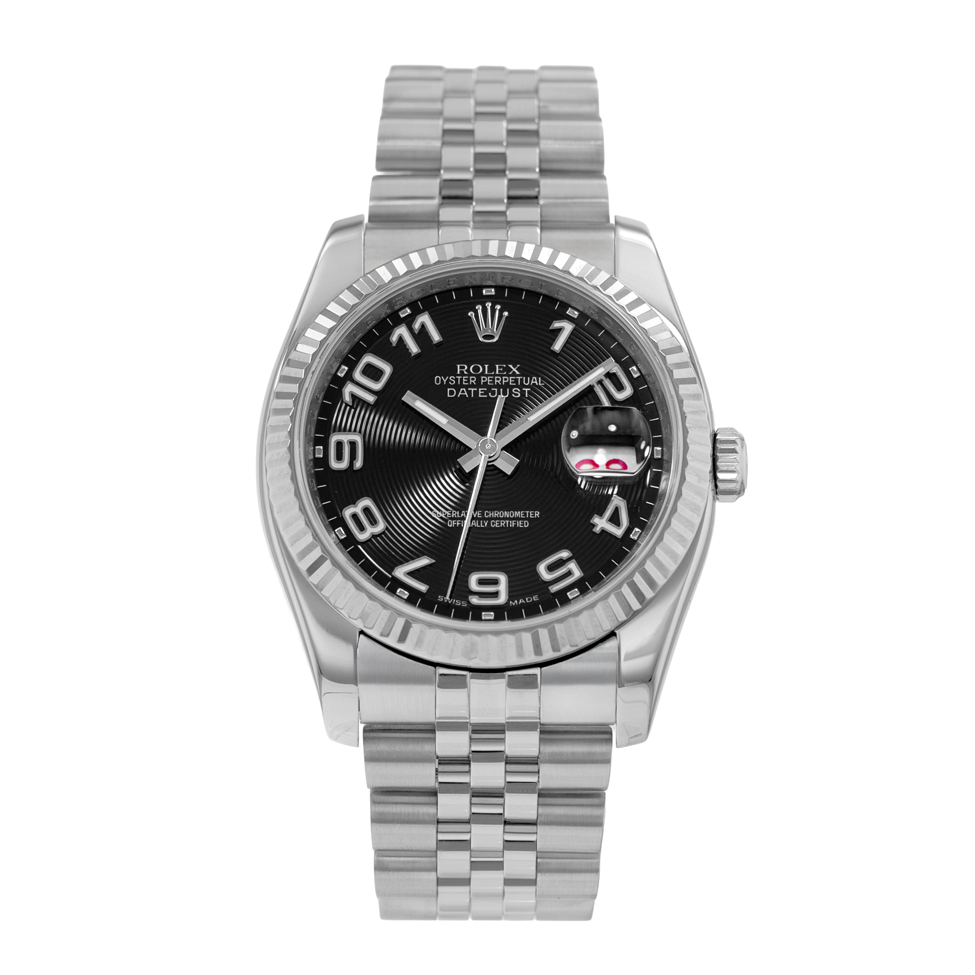 Rolex Datejust 36 116234 Black Arabic Concentric White Gold Mens Watch 2007 thumbnail 2