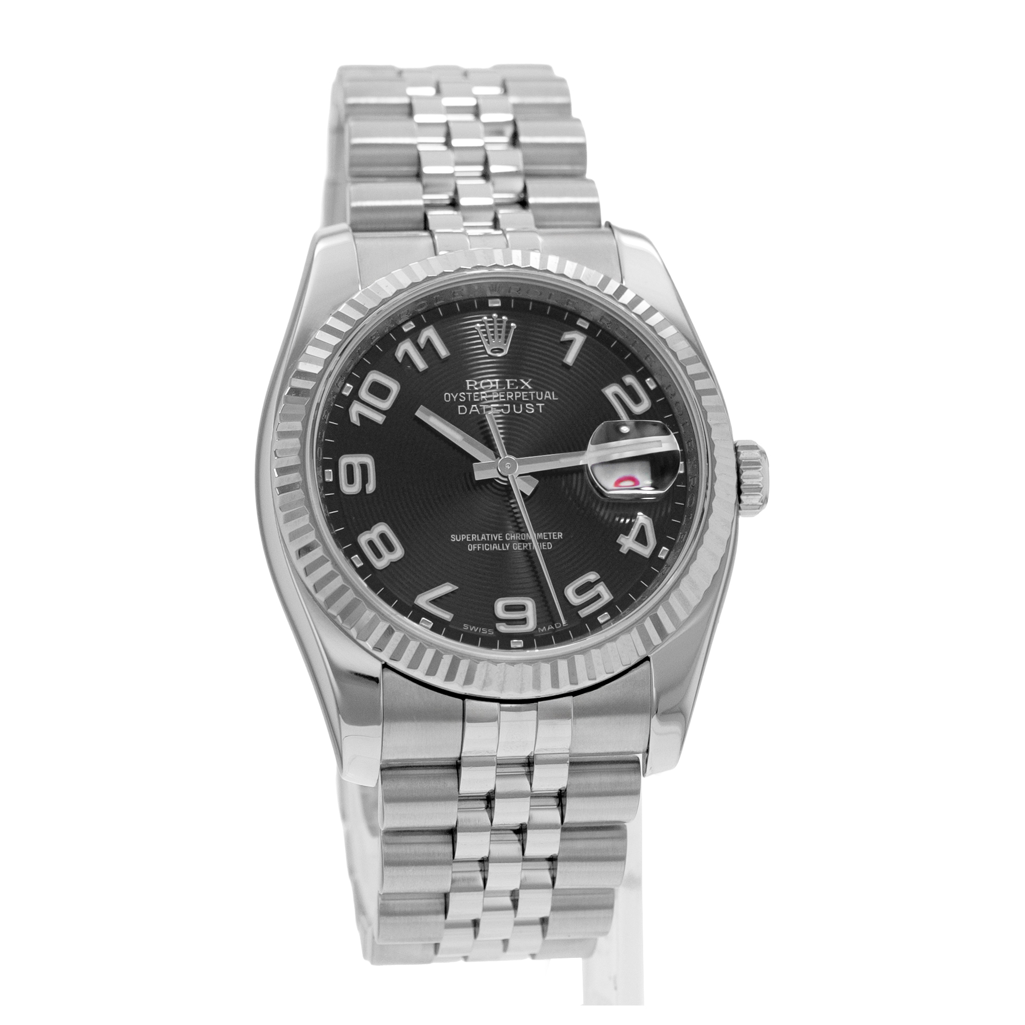 Rolex Datejust 36 116234 Black Arabic Concentric White Gold Mens Watch 2007 thumbnail 6