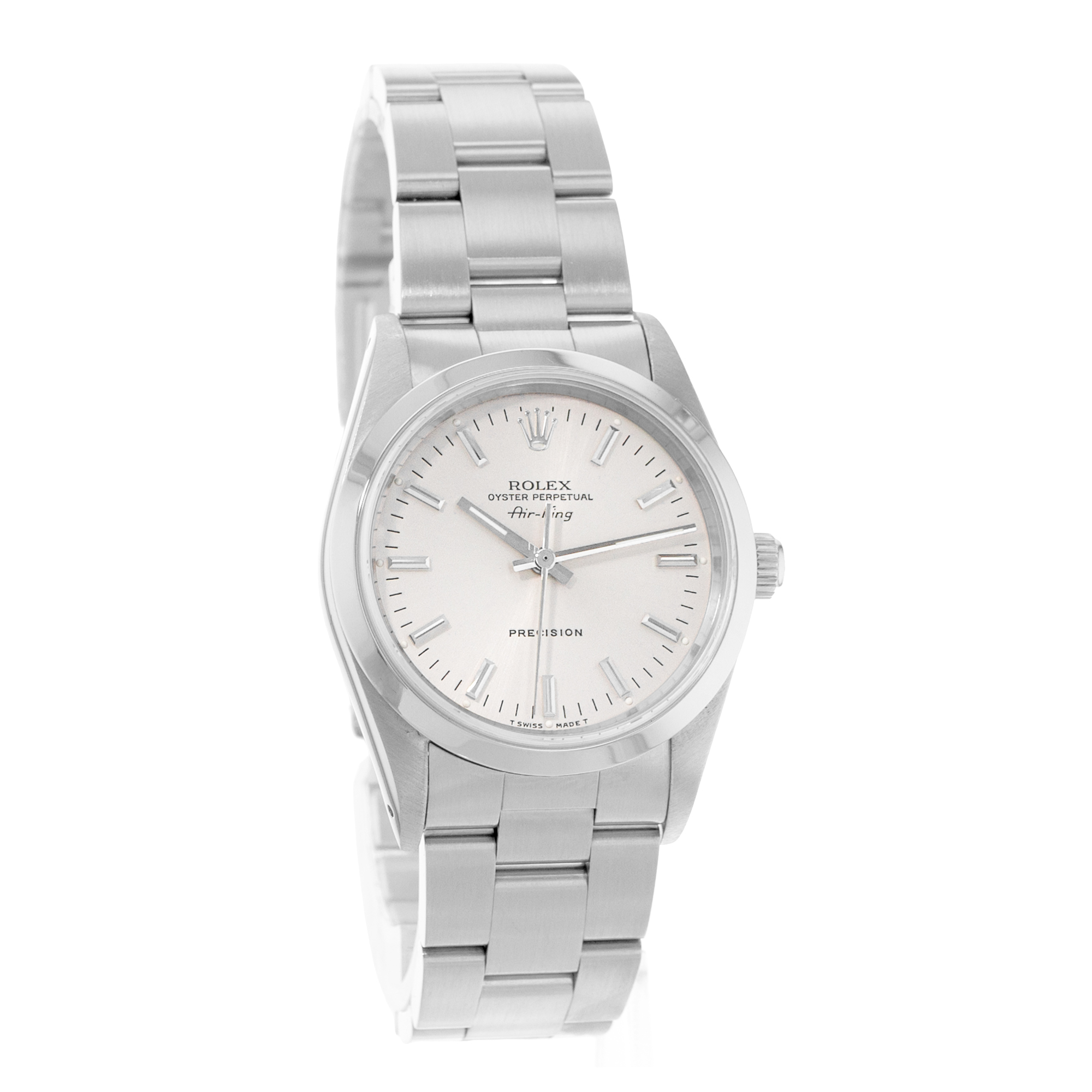 Rolex Air King 34 14000 Vintage Silver Steel Oyster Automatic Mens Watch 1991 thumbnail 7