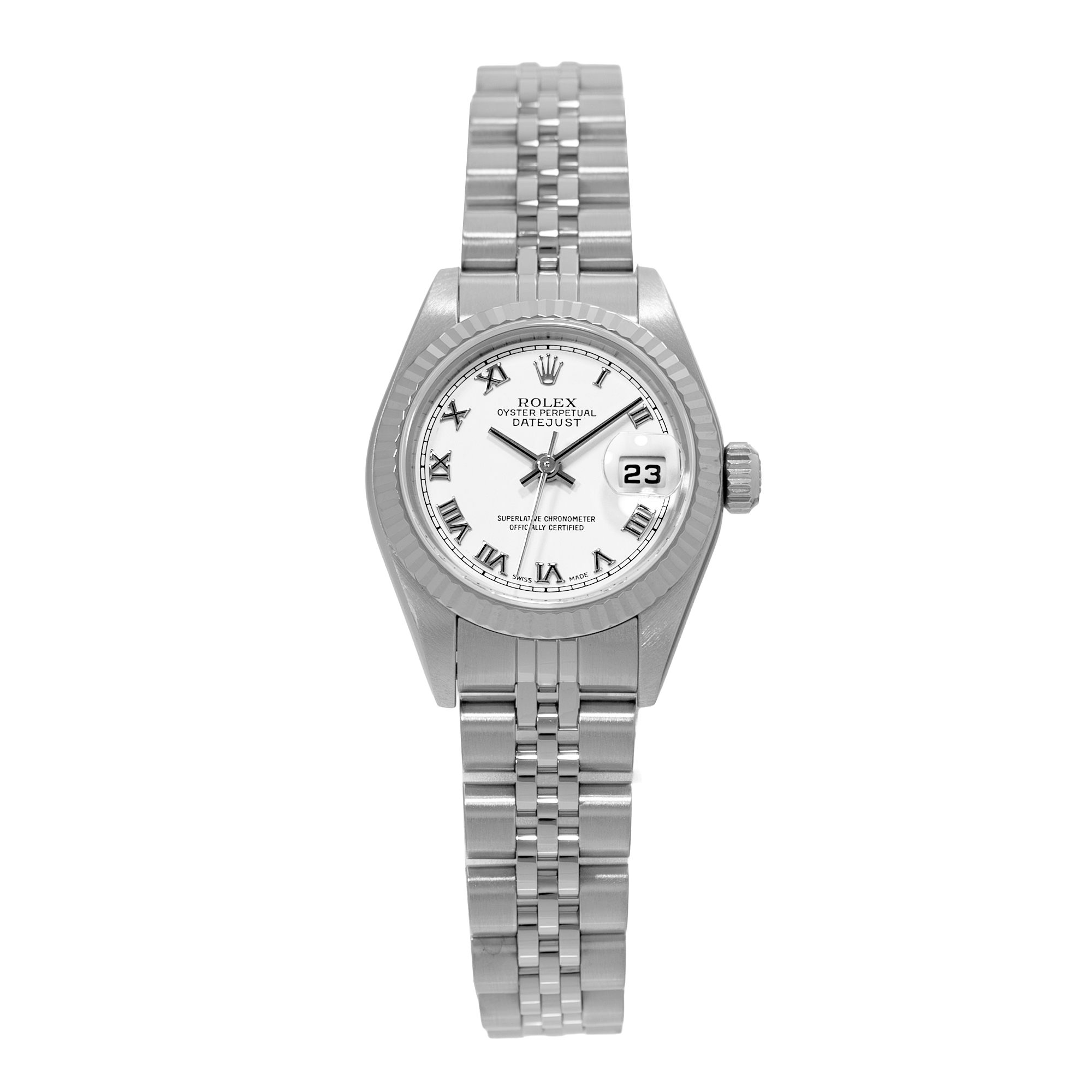 Rolex Datejust 26 79174 White Roman Steel White Gold Jubilee Ladies Watch 2000 thumbnail 2