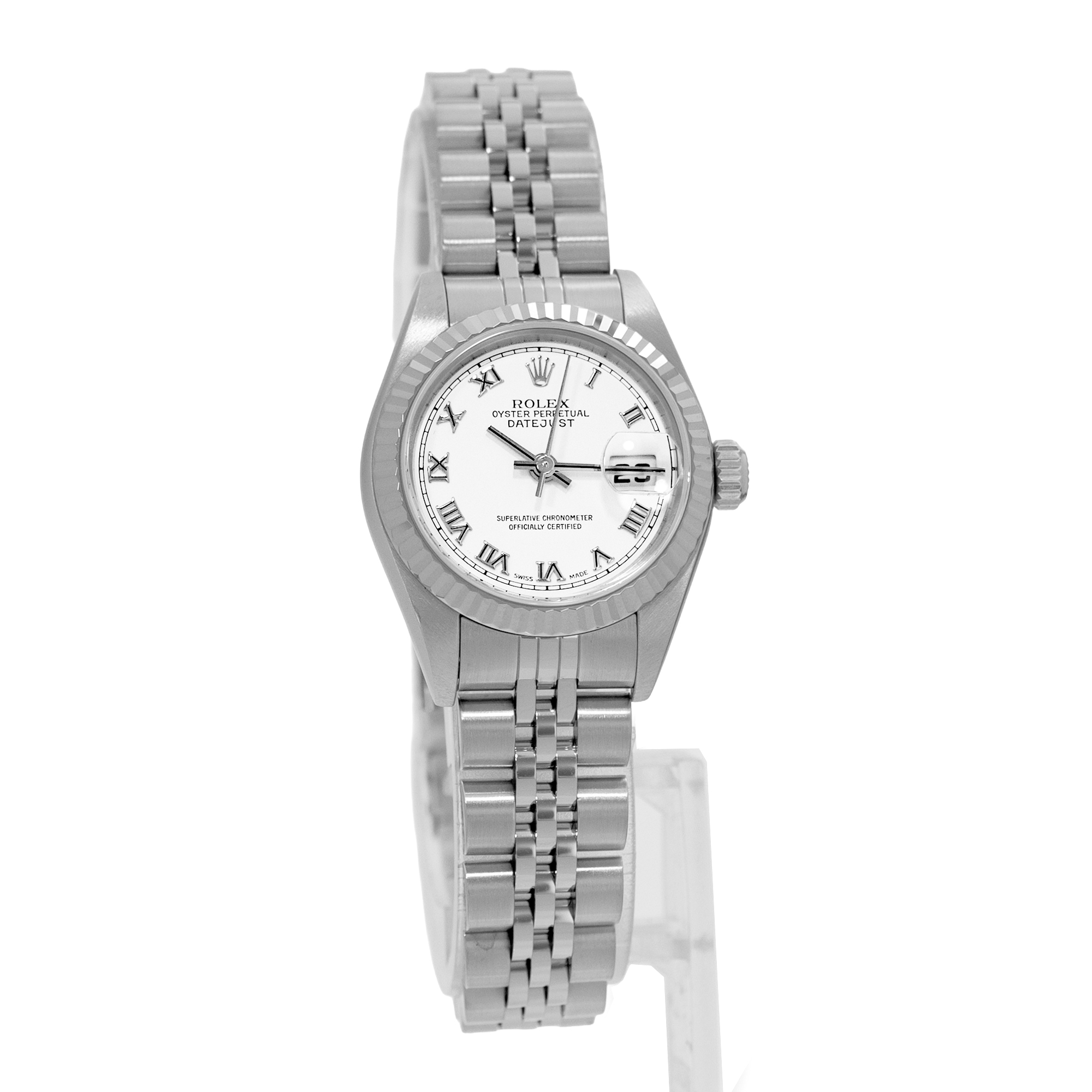 Rolex Datejust 26 79174 White Roman Steel White Gold Jubilee Ladies Watch 2000 thumbnail 7