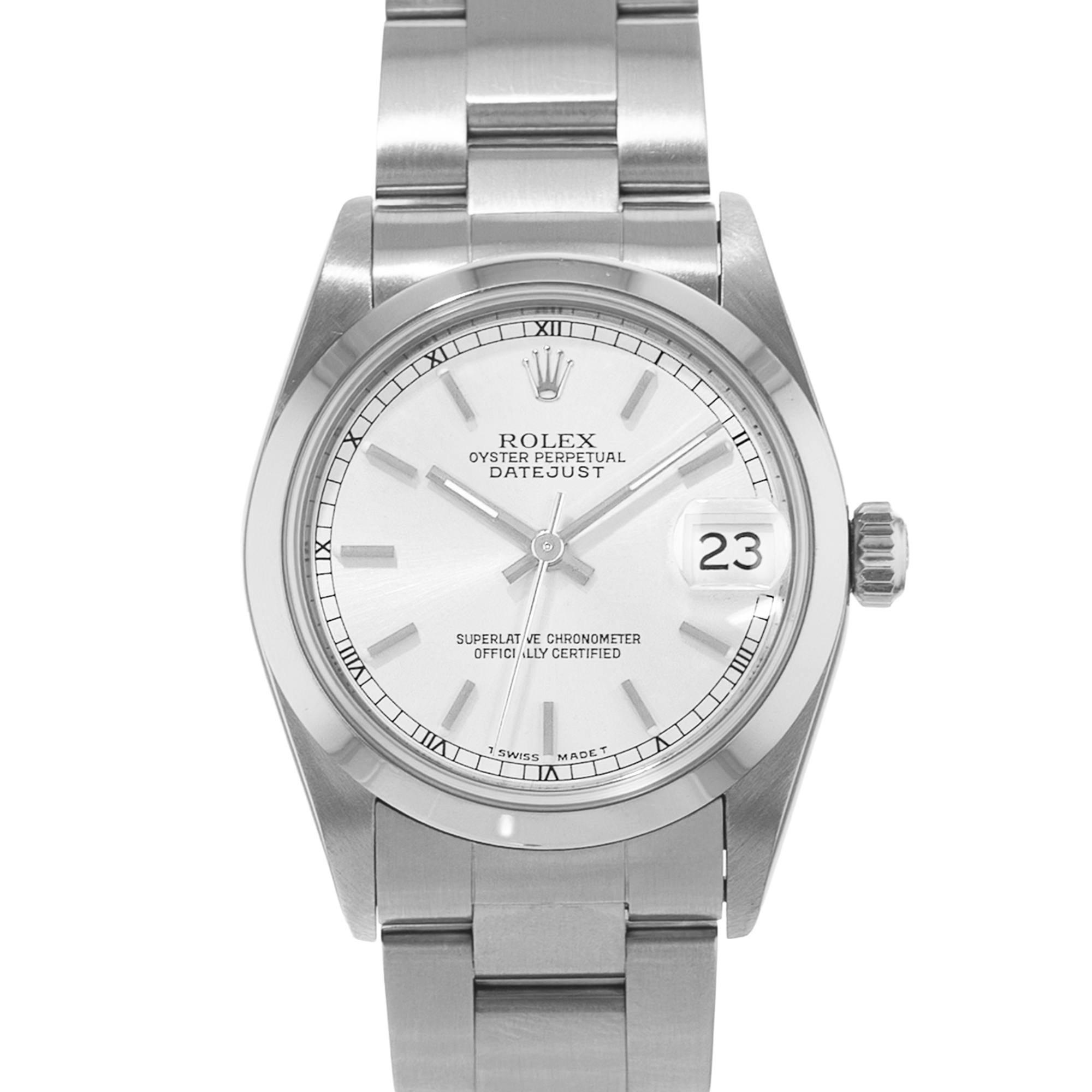 Rolex Datejust 31 68240 Silver Index Smooth Steel Oyster Ladies Watch 1999 thumbnail 1