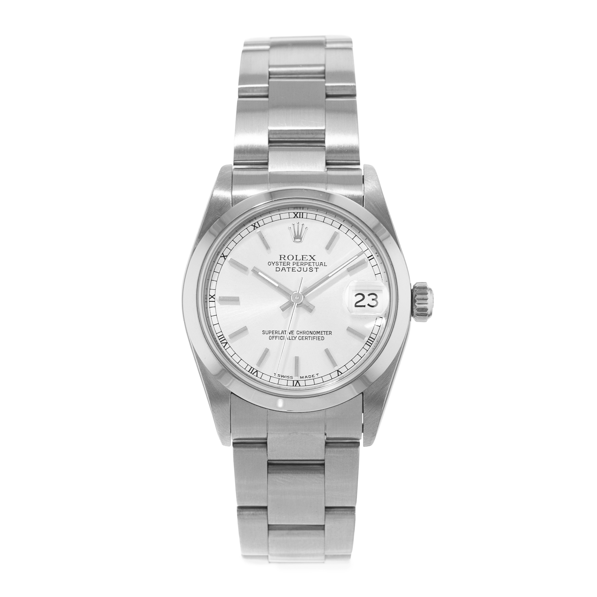 Rolex Datejust 31 68240 Silver Index Smooth Steel Oyster Ladies Watch 1999 thumbnail 2