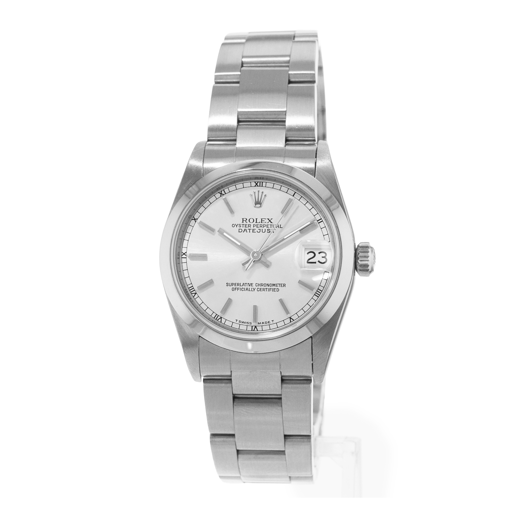 Rolex Datejust 31 68240 Silver Index Smooth Steel Oyster Ladies Watch 1999 thumbnail 4