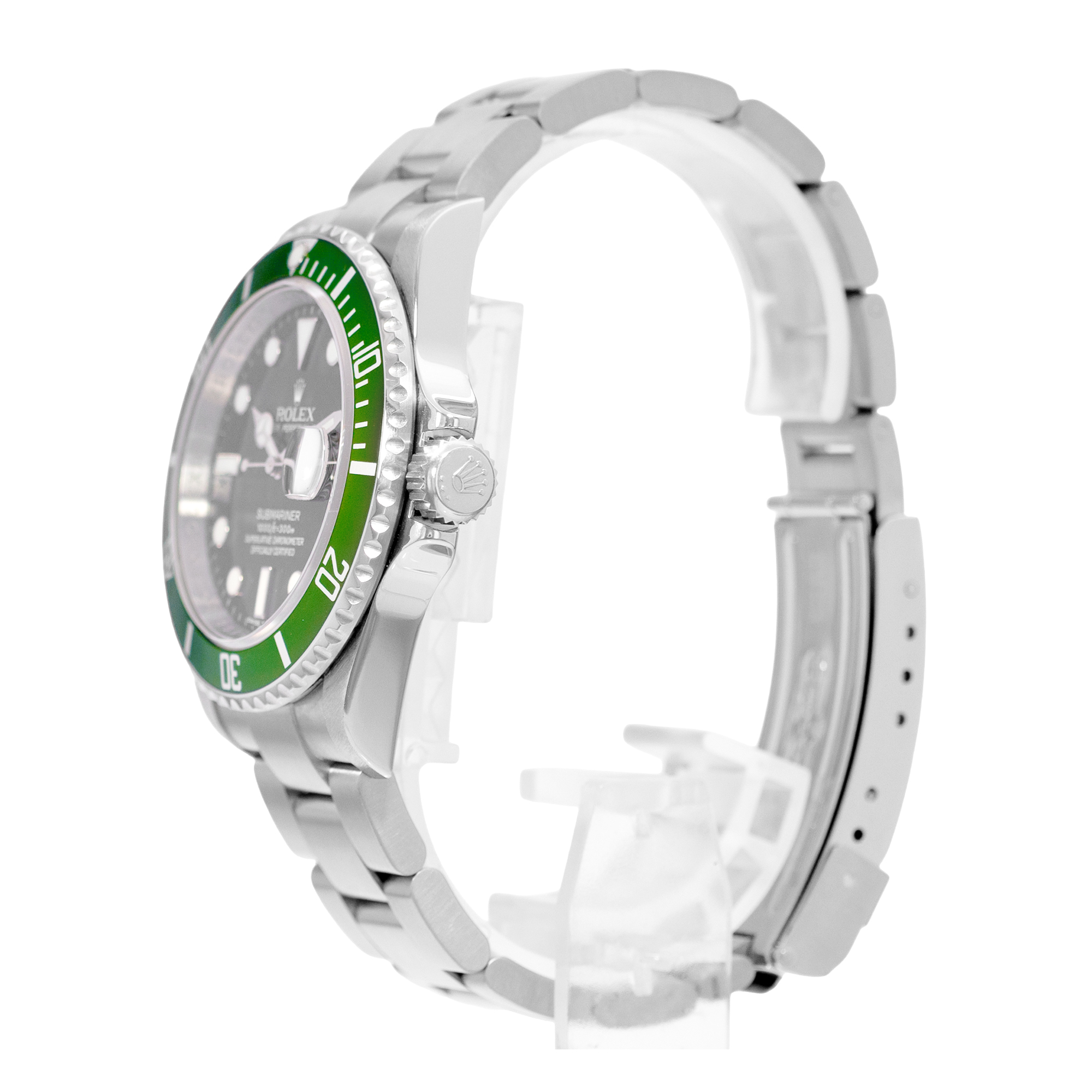 Rolex Submariner Date 16610LV 40mm Kermit Black Index Steel Men Watch 2005 thumbnail 4