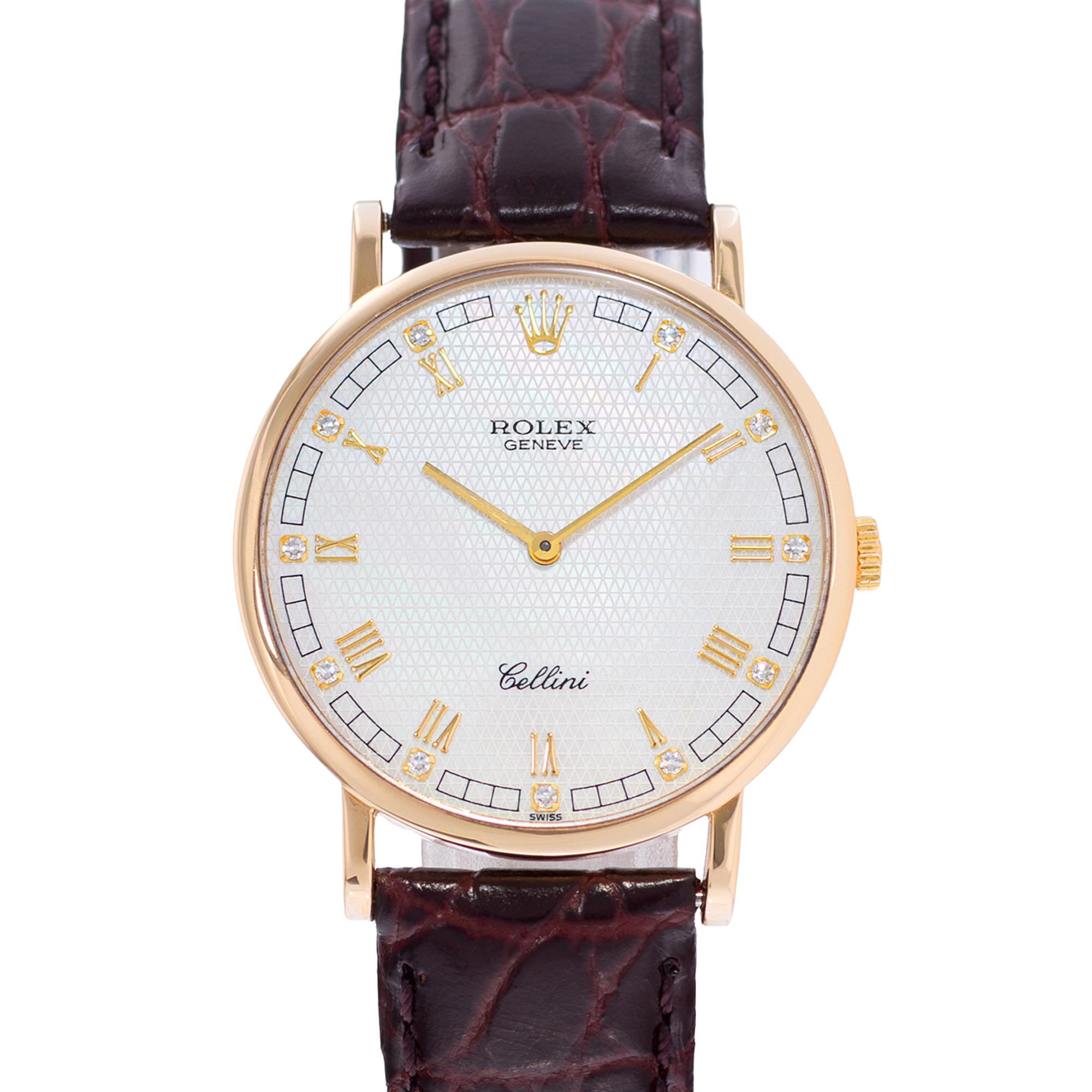 Rolex Cellini 5112 32mm Mother of Pearl Roman Yellow Gold Manual Mens Watch 1991 thumbnail 1