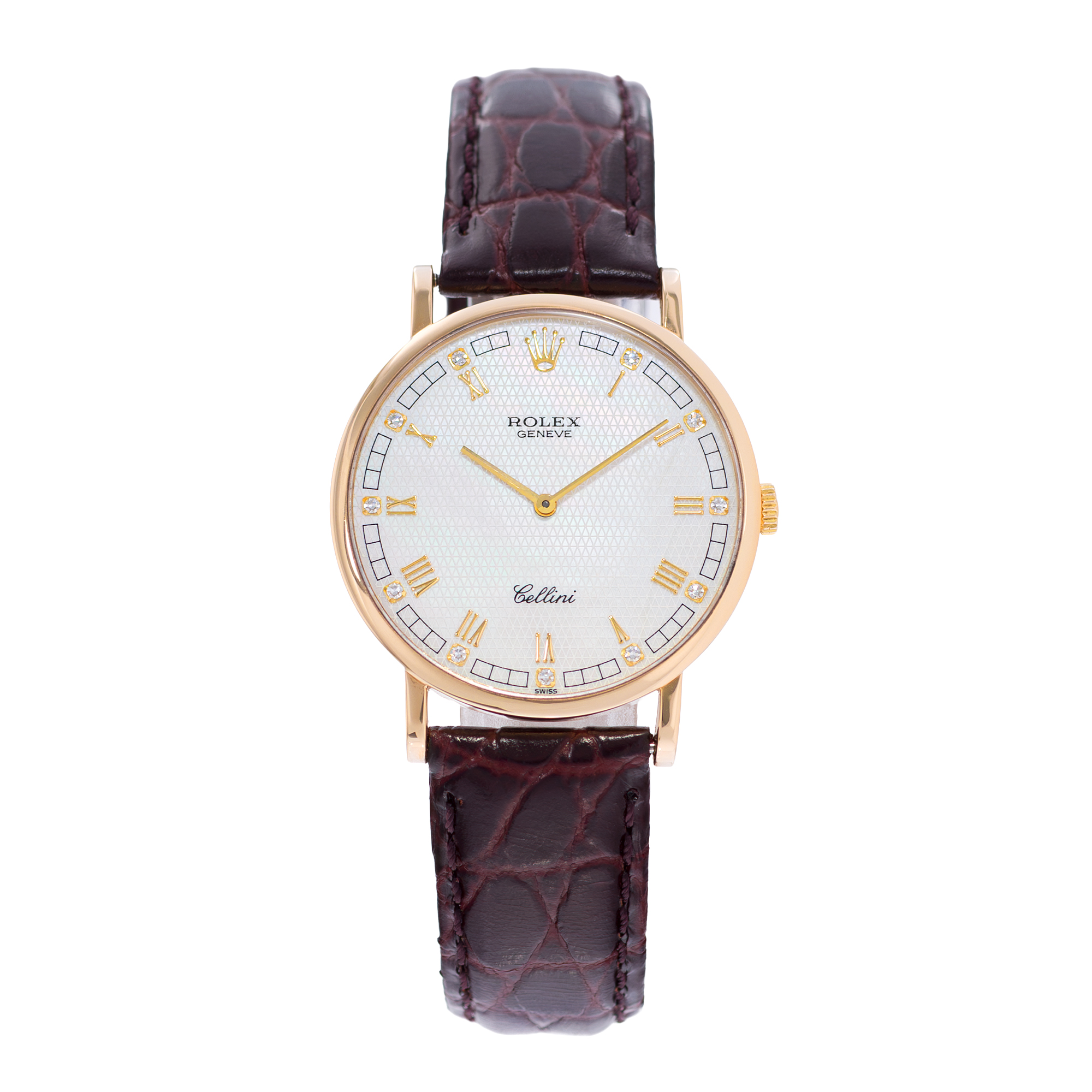 Rolex Cellini 5112 32mm Mother of Pearl Roman Yellow Gold Manual Mens Watch 1991 thumbnail 2