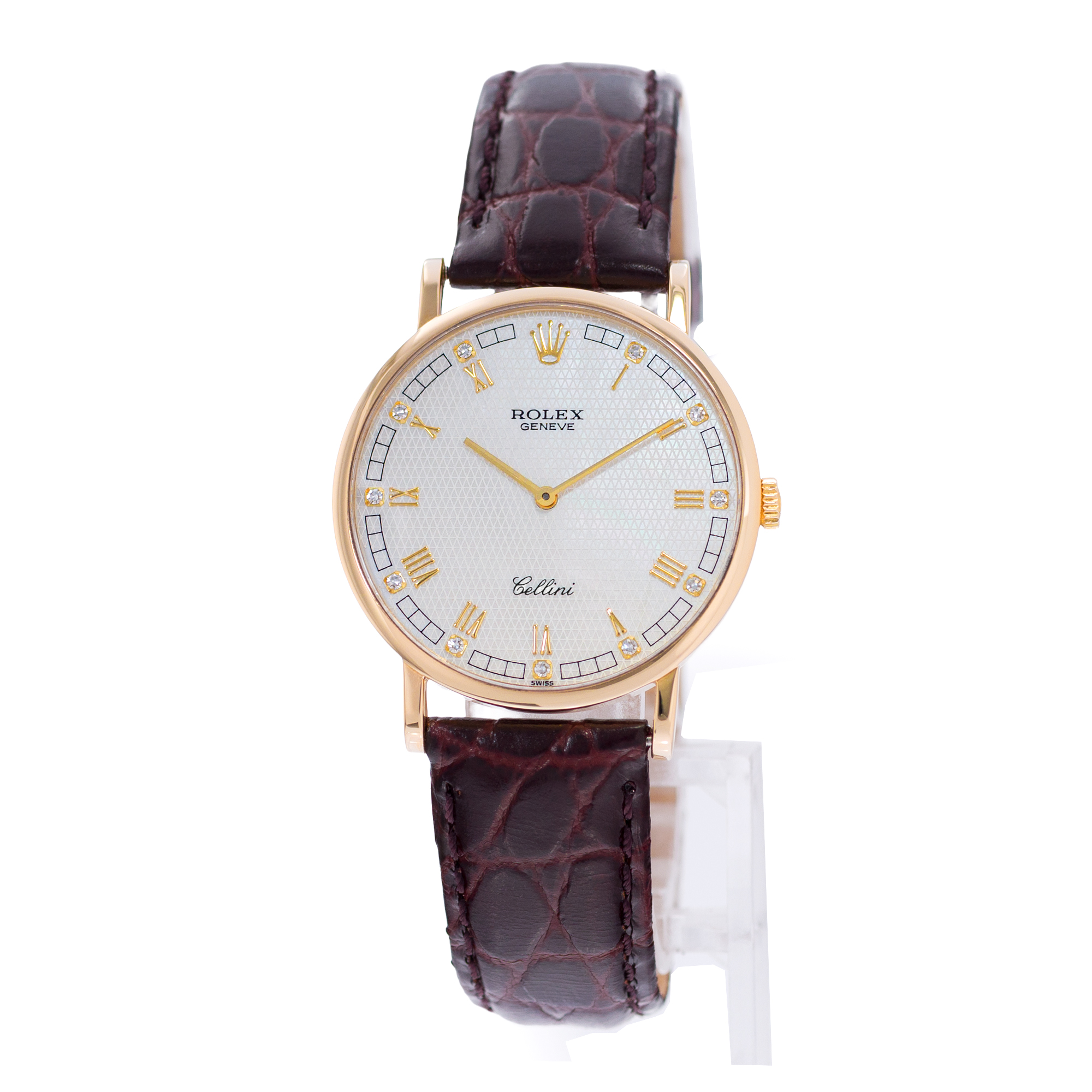 Rolex Cellini 5112 32mm Mother of Pearl Roman Yellow Gold Manual Mens Watch 1991 thumbnail 3