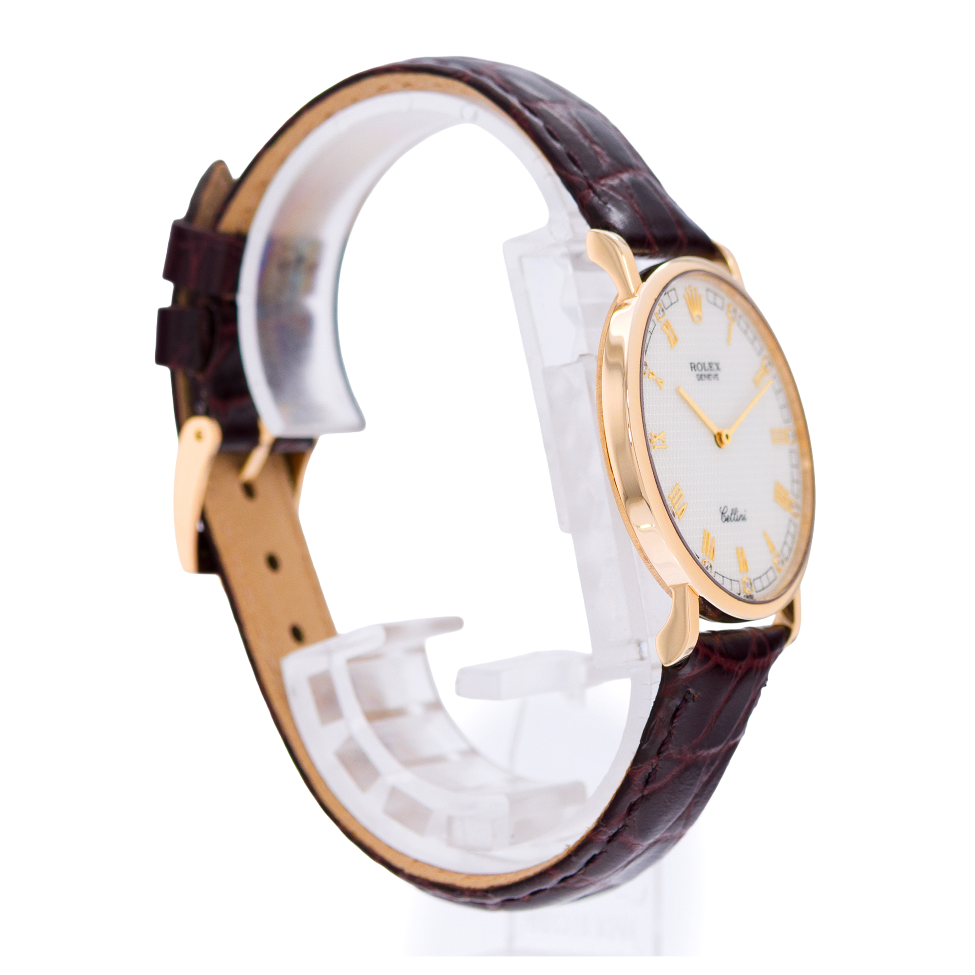 Rolex Cellini 5112 32mm Mother of Pearl Roman Yellow Gold Manual Mens Watch 1991 thumbnail 5