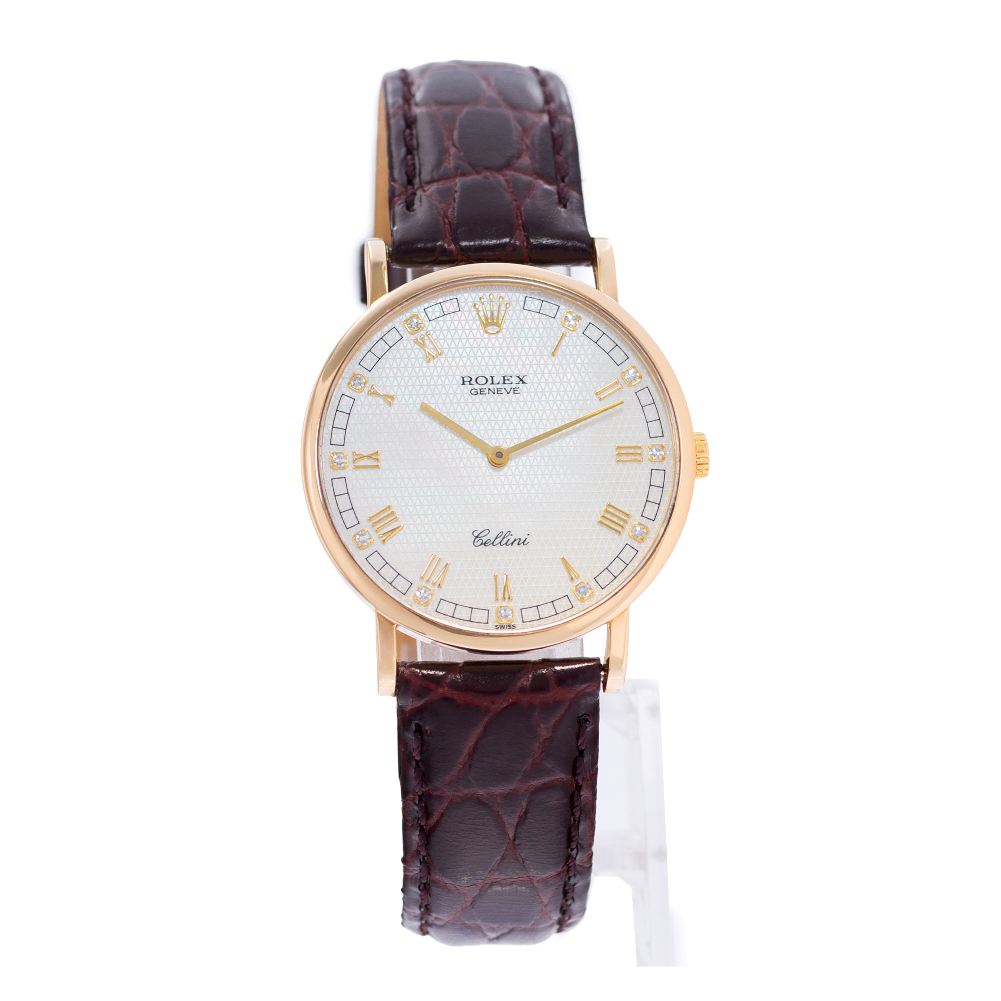Rolex Cellini 5112 32mm Mother of Pearl Roman Yellow Gold Manual Mens Watch 1991 thumbnail 6