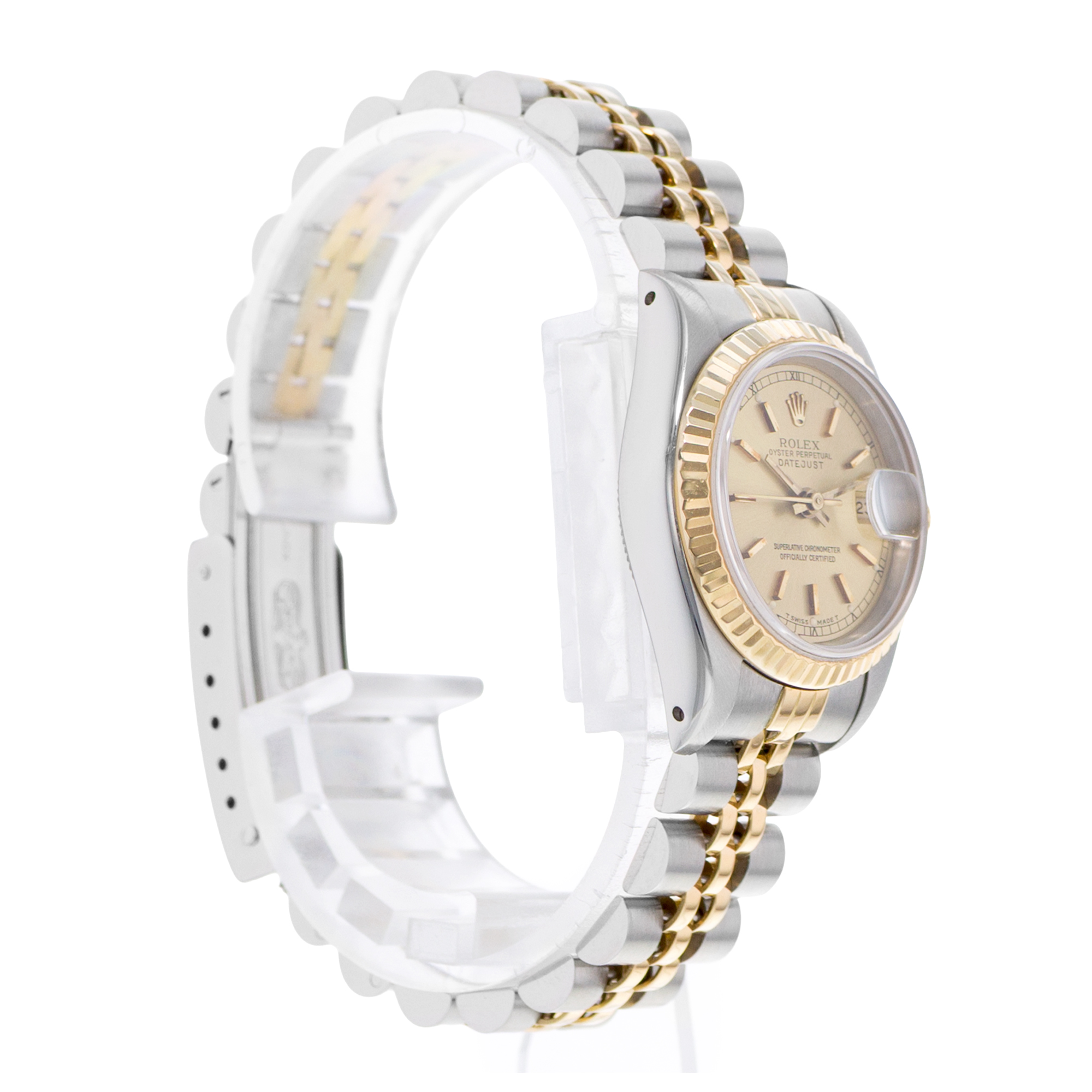 Rolex Datejust 26 69173 Champagne Index Steel Gold Jubilee Ladies Watch 1989 thumbnail 5