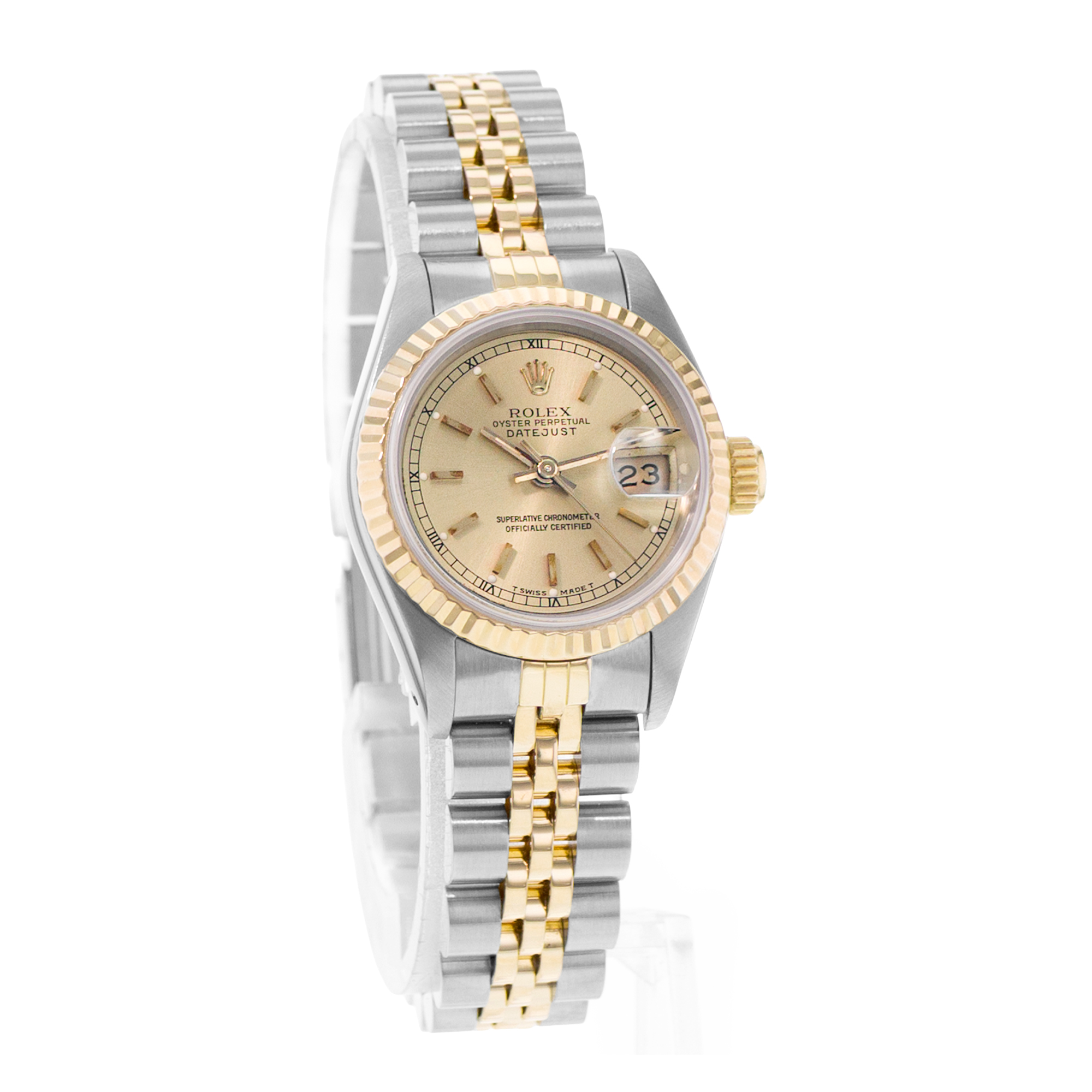 Rolex Datejust 26 69173 Champagne Index Steel Gold Jubilee Ladies Watch 1989 thumbnail 6