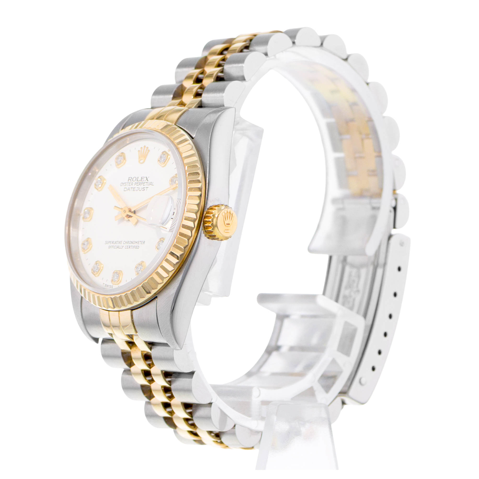 Rolex Datejust 31 68273 White Diamond Steel Yellow Gold Ladies Watch 1994 thumbnail 4