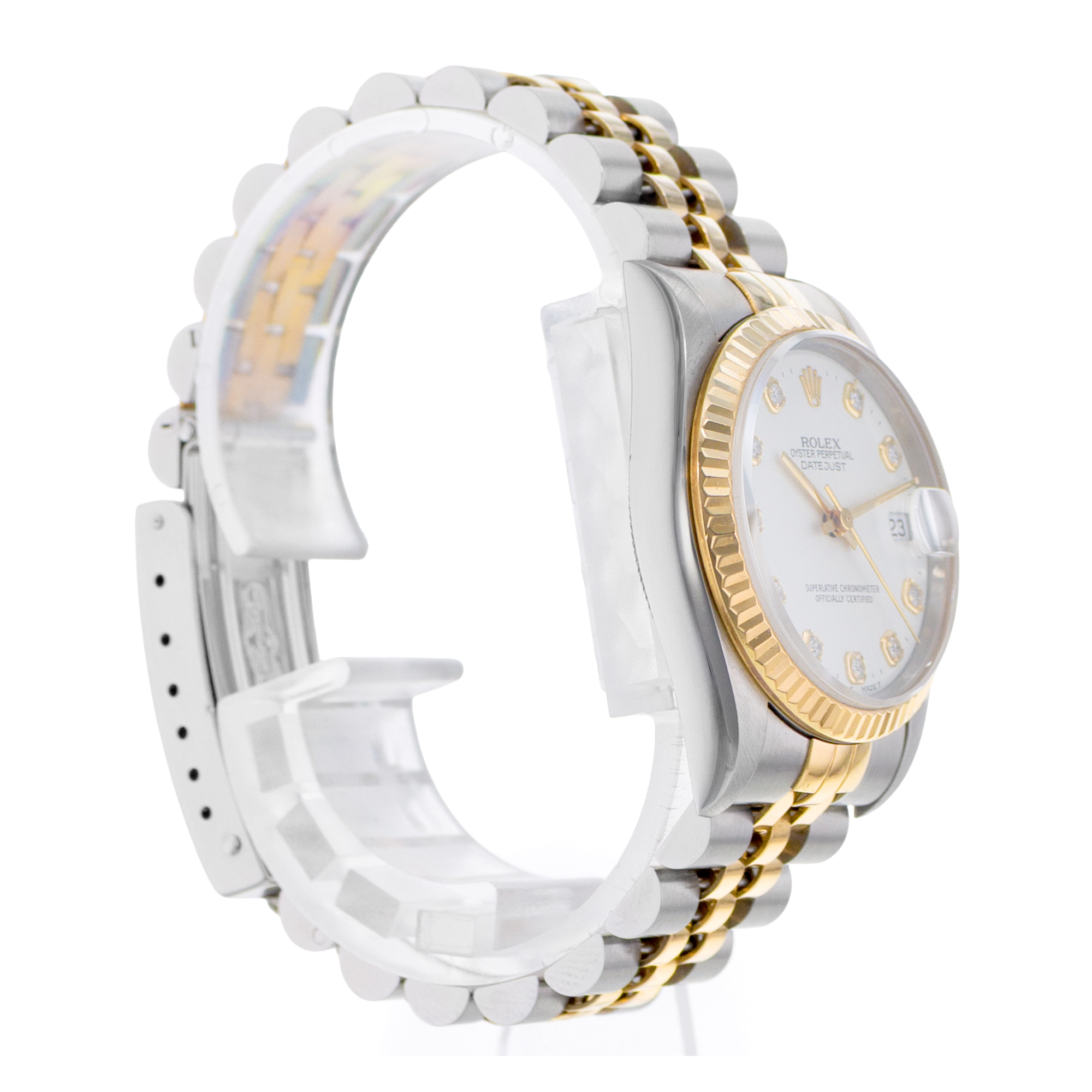 Rolex Datejust 31 68273 White Diamond Steel Yellow Gold Ladies Watch 1994 thumbnail 5