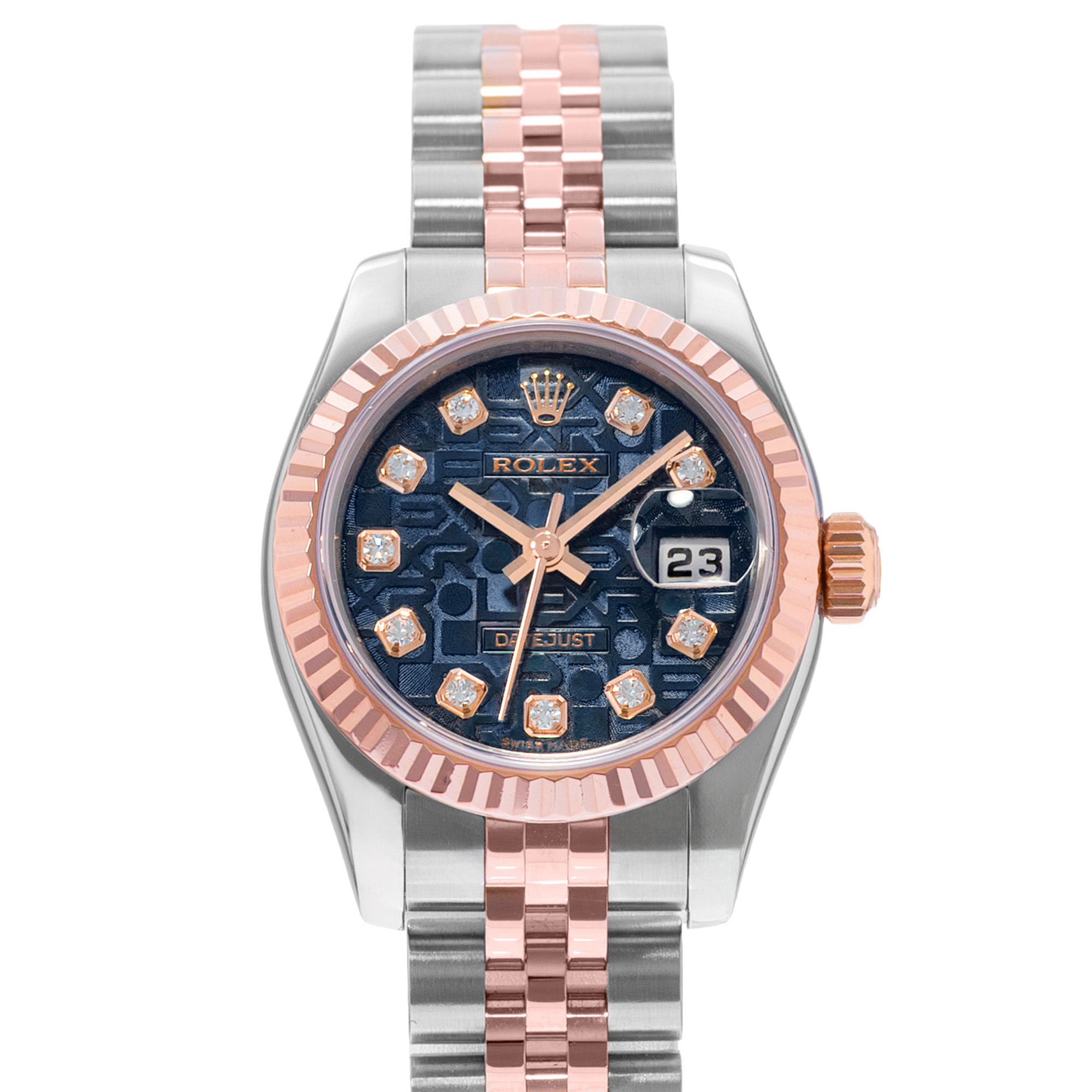 Rolex Datejust 26 179171 Blue Diamond Jubilee Steel Gold Ladies Watch 2005 thumbnail 1