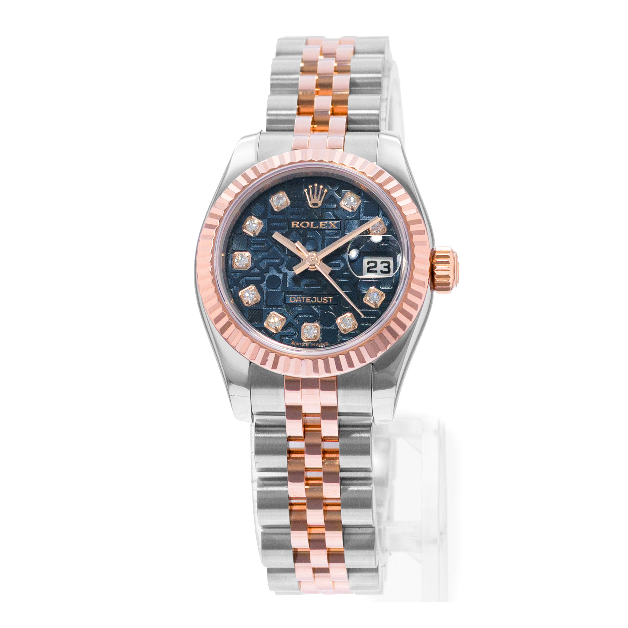 Rolex Datejust 26 179171 Blue Diamond Jubilee Steel Gold Ladies Watch 2005 thumbnail 3