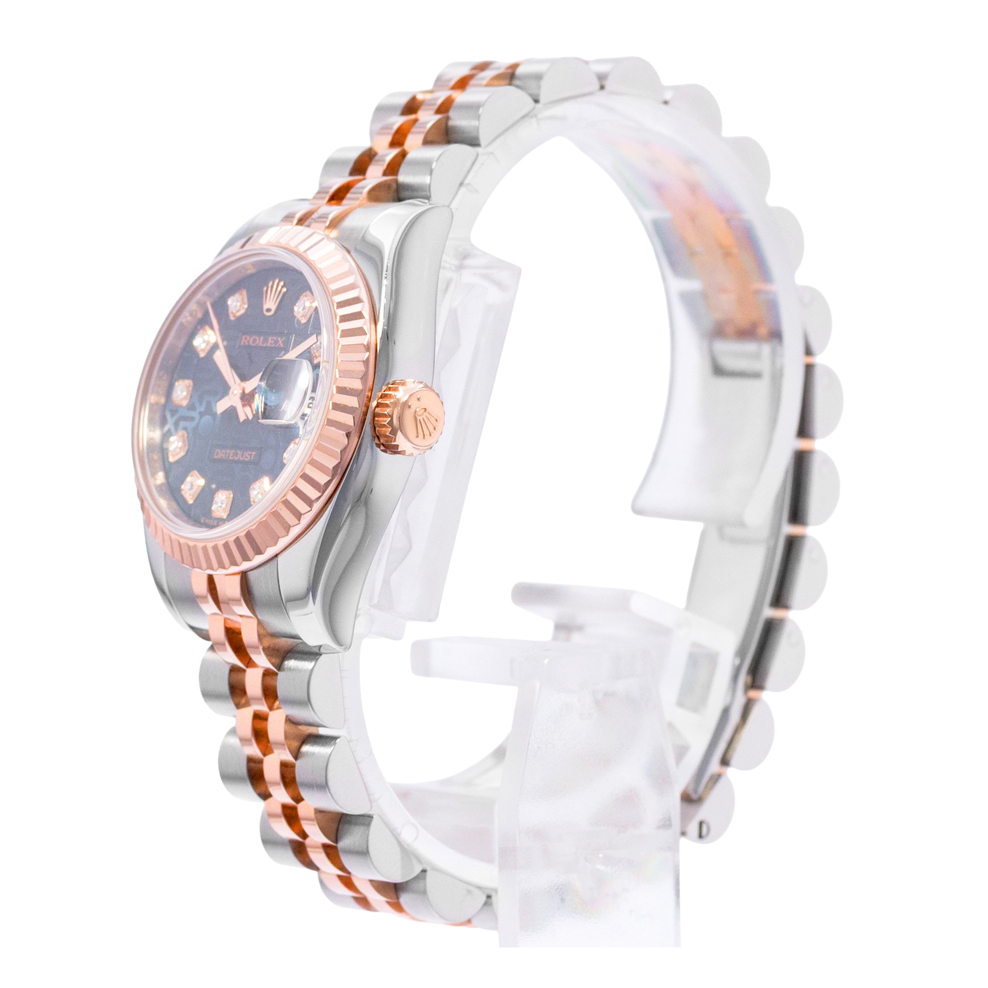 Rolex Datejust 26 179171 Blue Diamond Jubilee Steel Gold Ladies Watch 2005 thumbnail 4