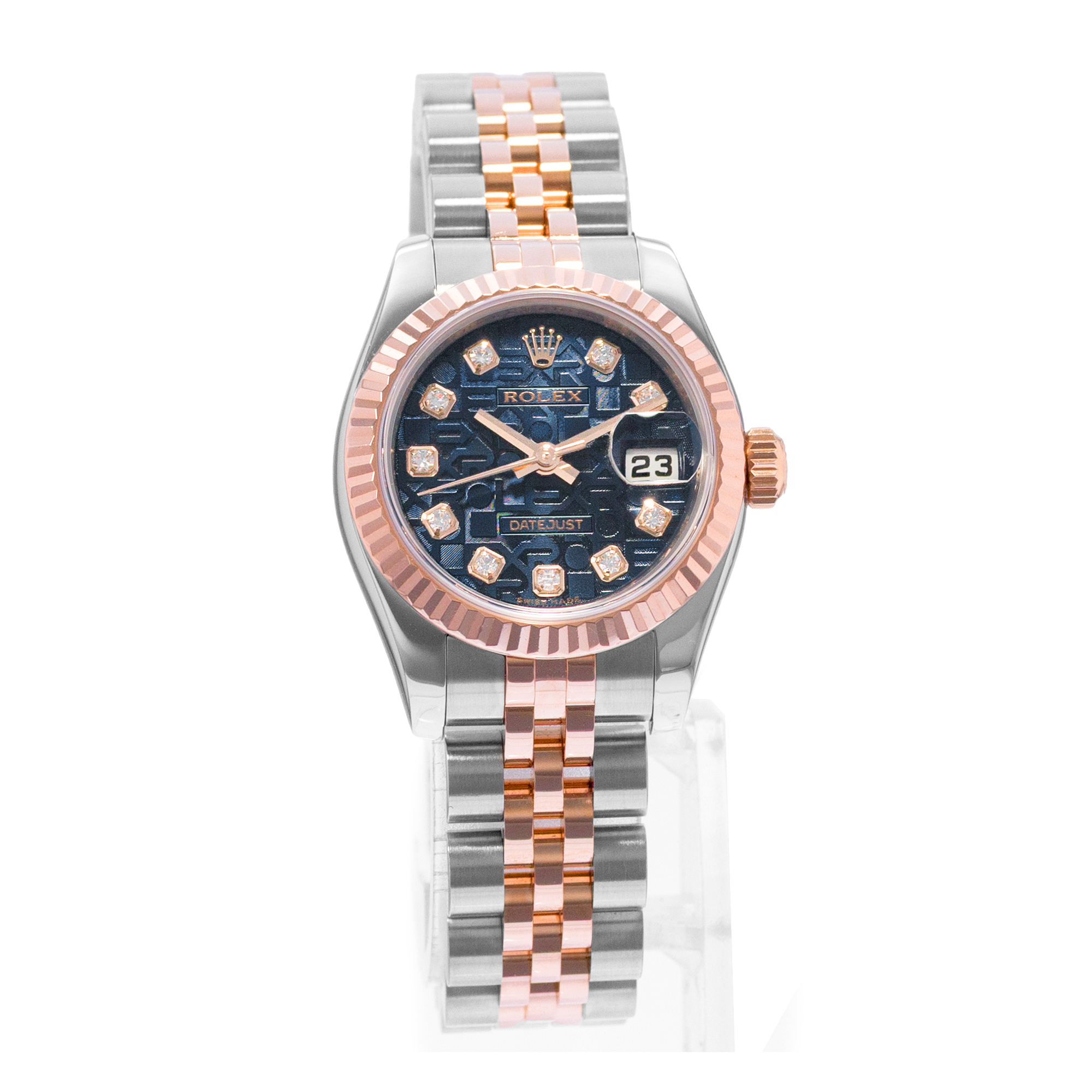 Rolex Datejust 26 179171 Blue Diamond Jubilee Steel Gold Ladies Watch 2005 thumbnail 6